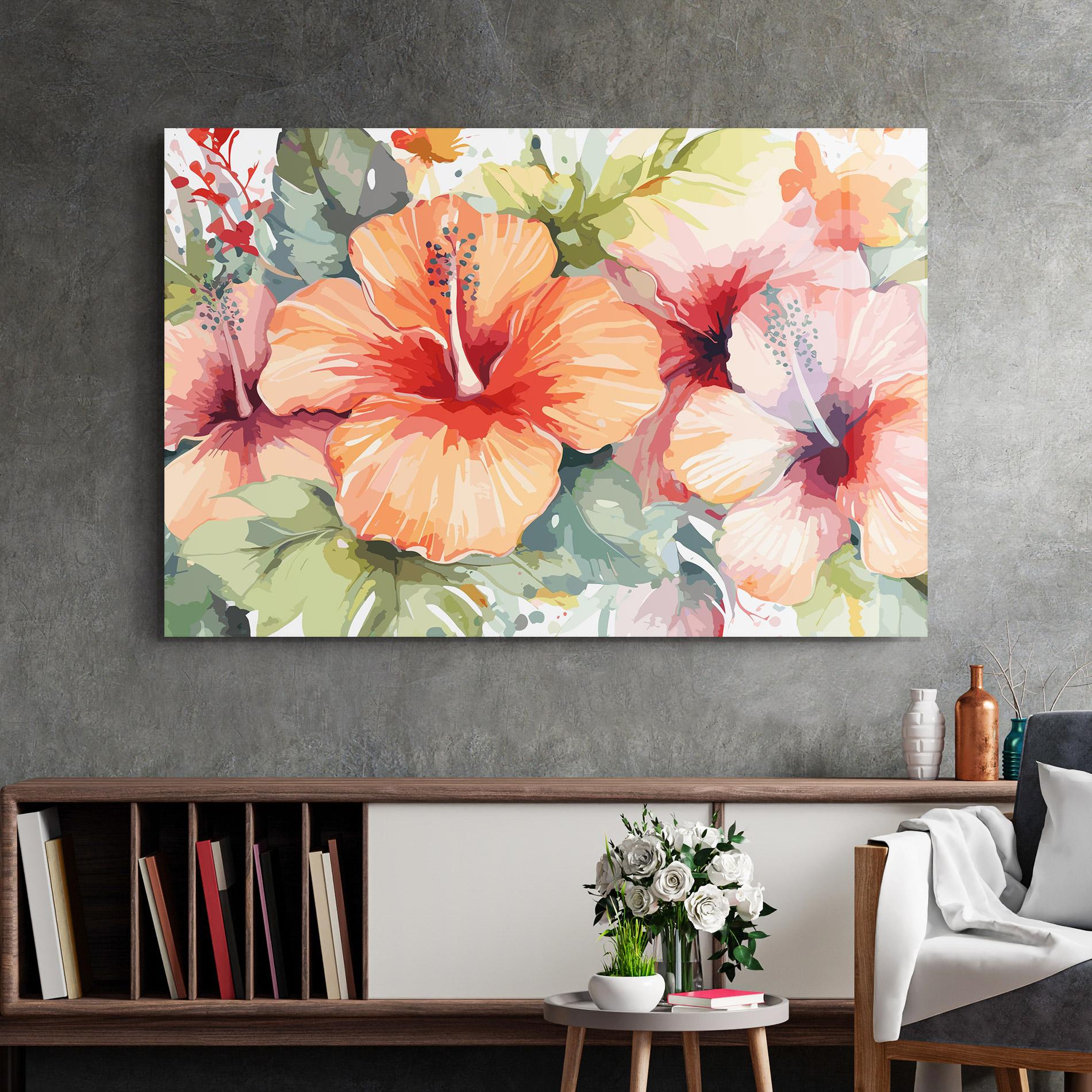 Üvegkép Pastel Exotic Flower mockup 2