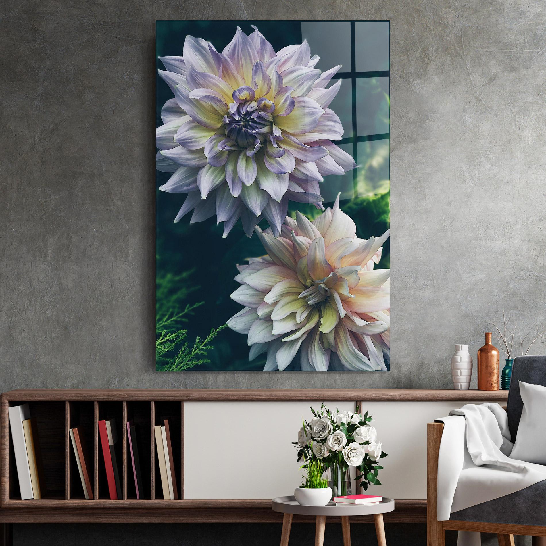 Üvegkép Dahlia Flowers mockup 2