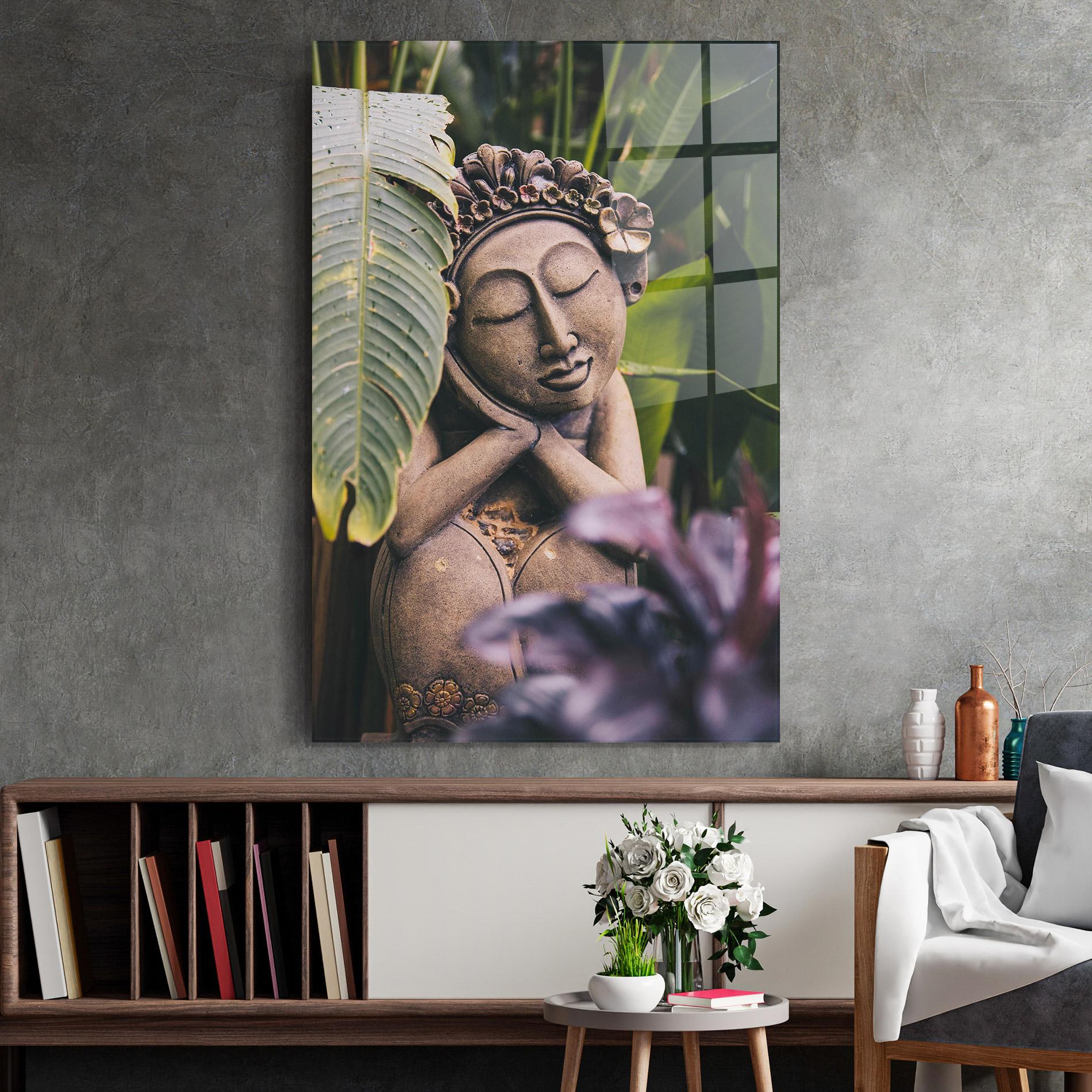 Üvegkép Exotic Statue mockup 2