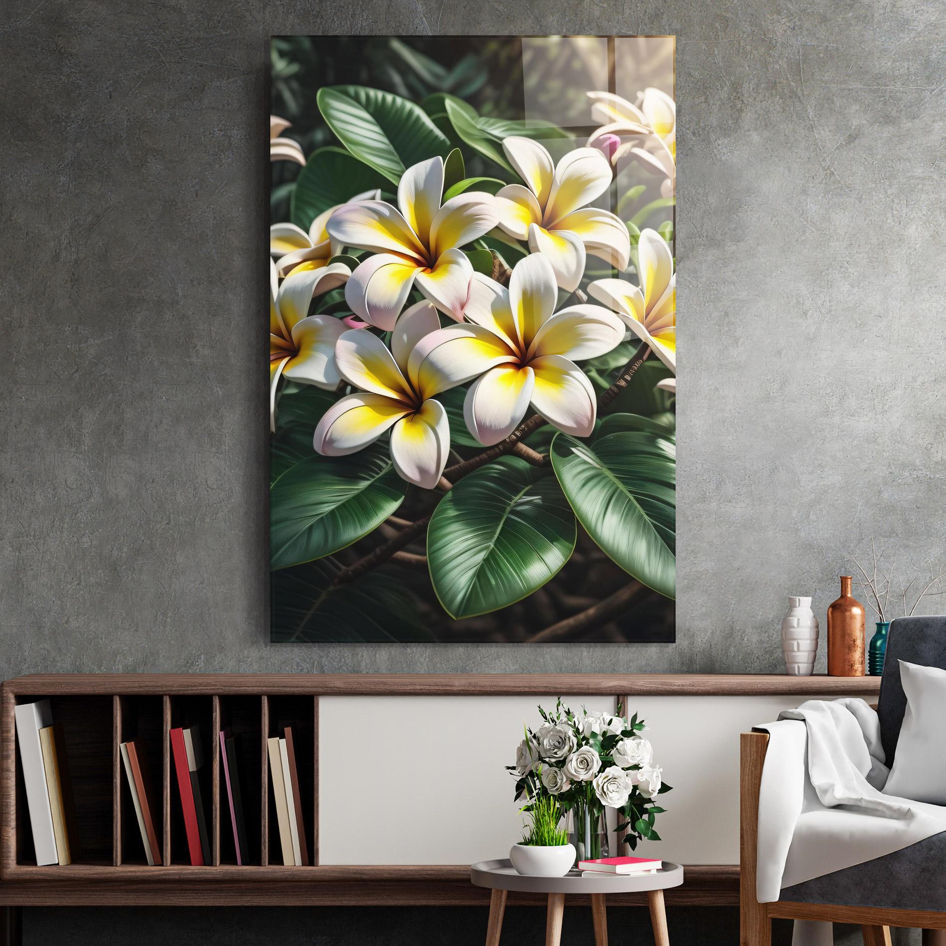 Üvegkép Exotic White Yellow mockup 2