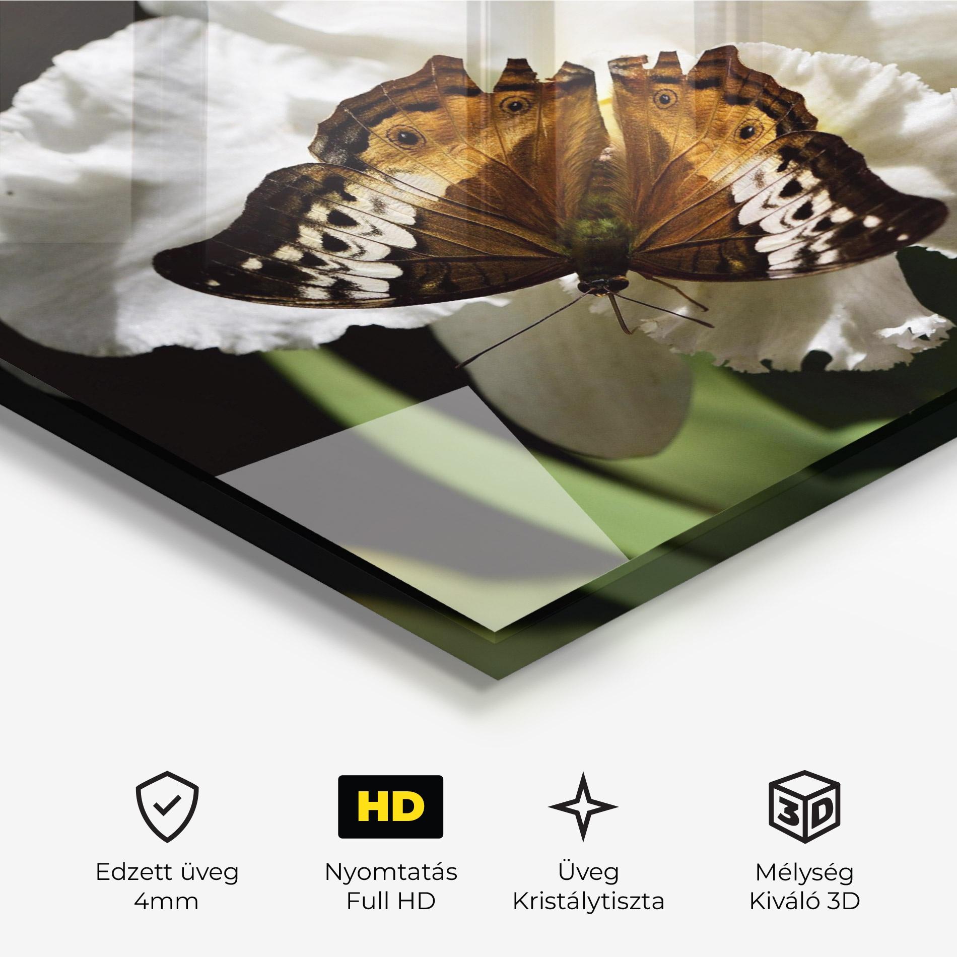 Üvegkép Butterfly Exotic Plant mockup 3