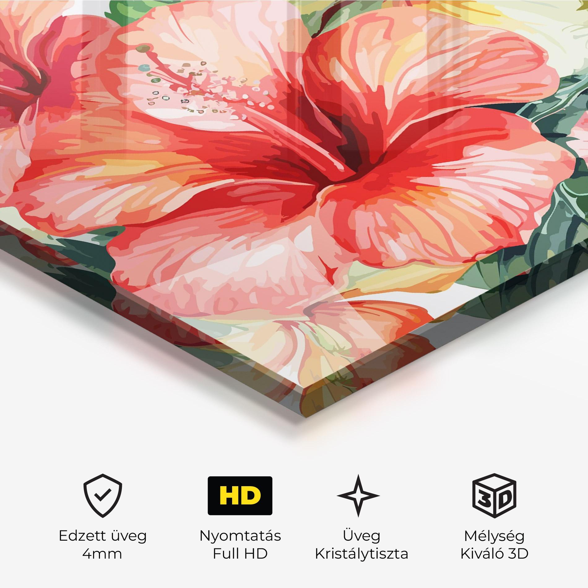 Üvegkép Exotic Red Flower mockup 3