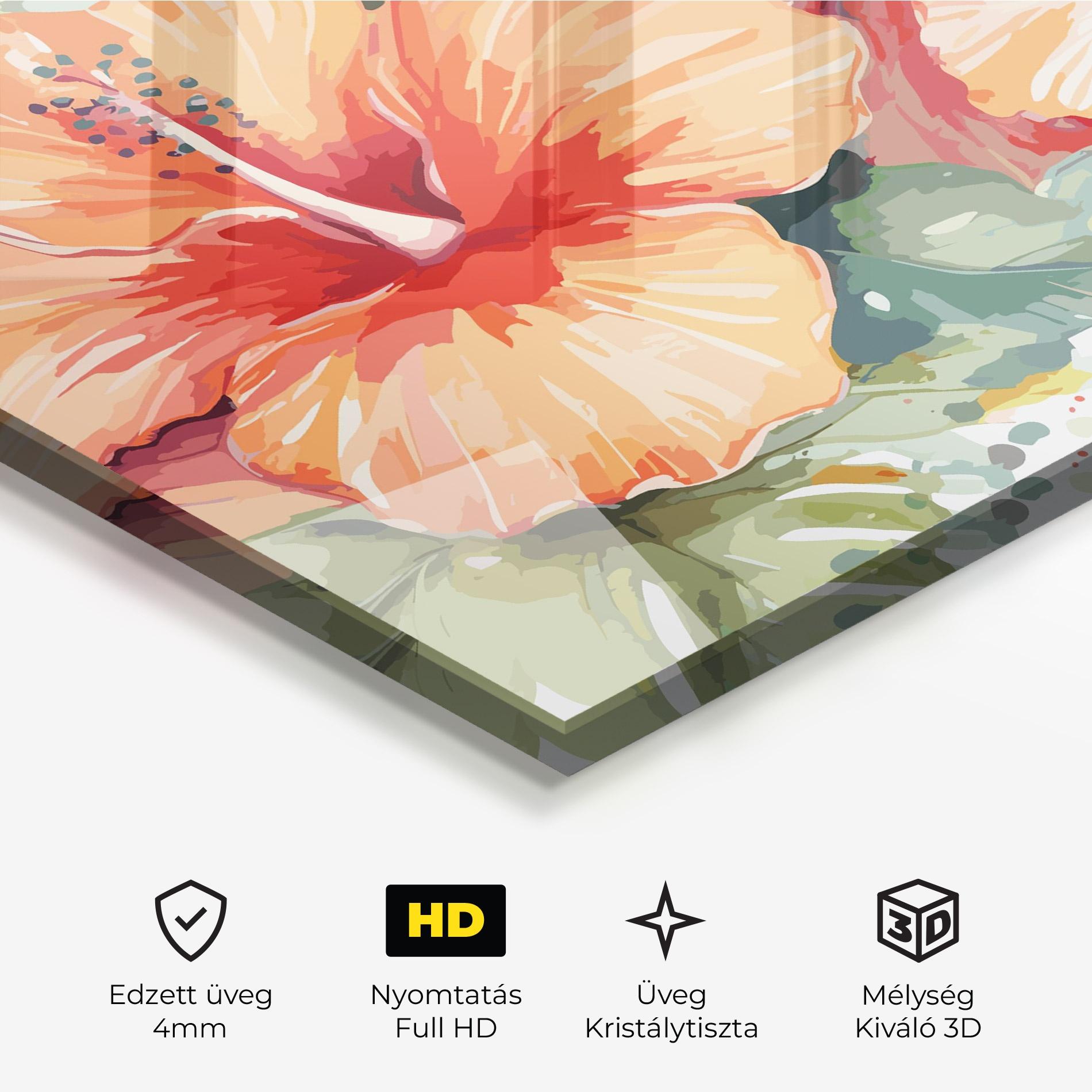 Üvegkép Pastel Exotic Flower mockup 3