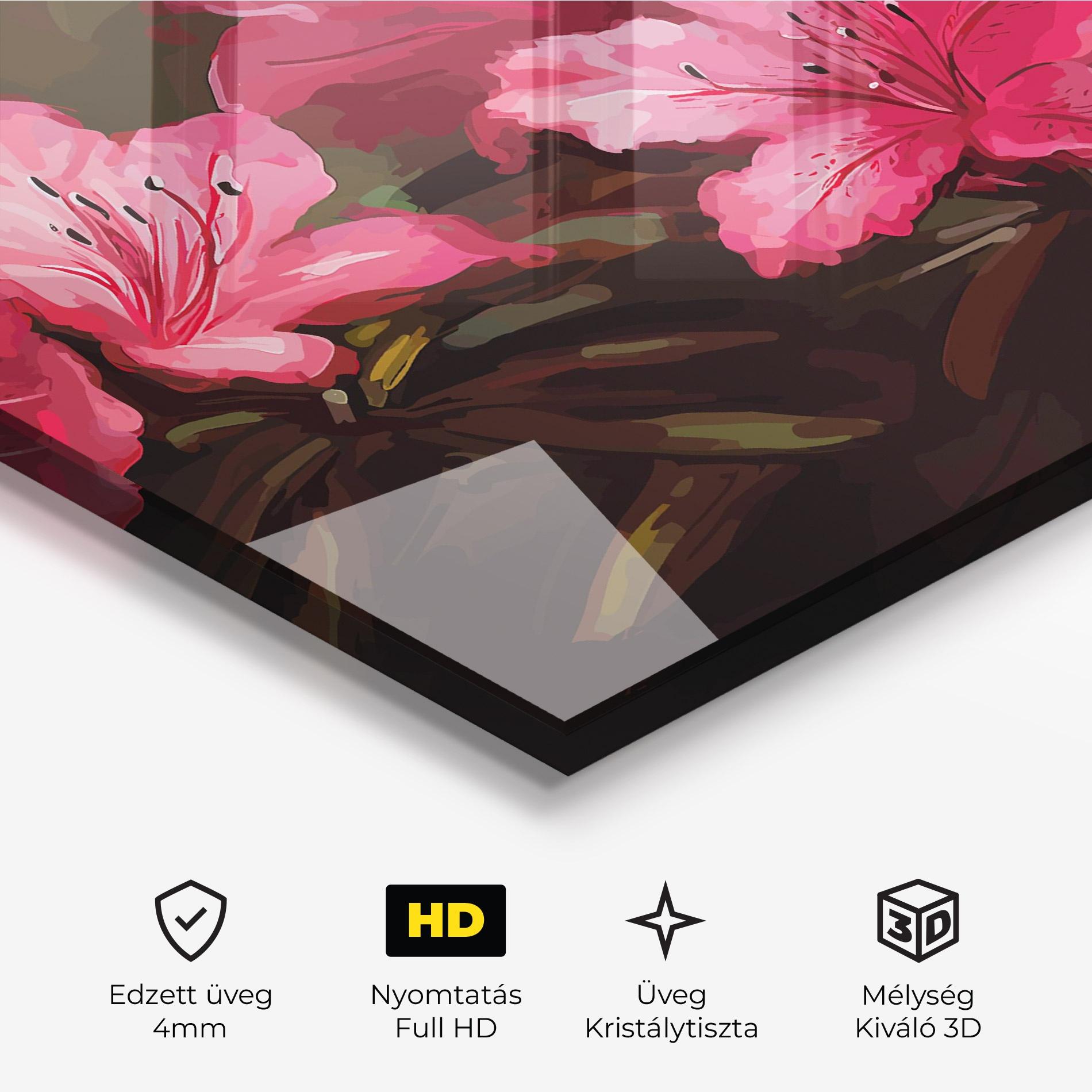 Üvegkép Pink Exotic Art mockup 3