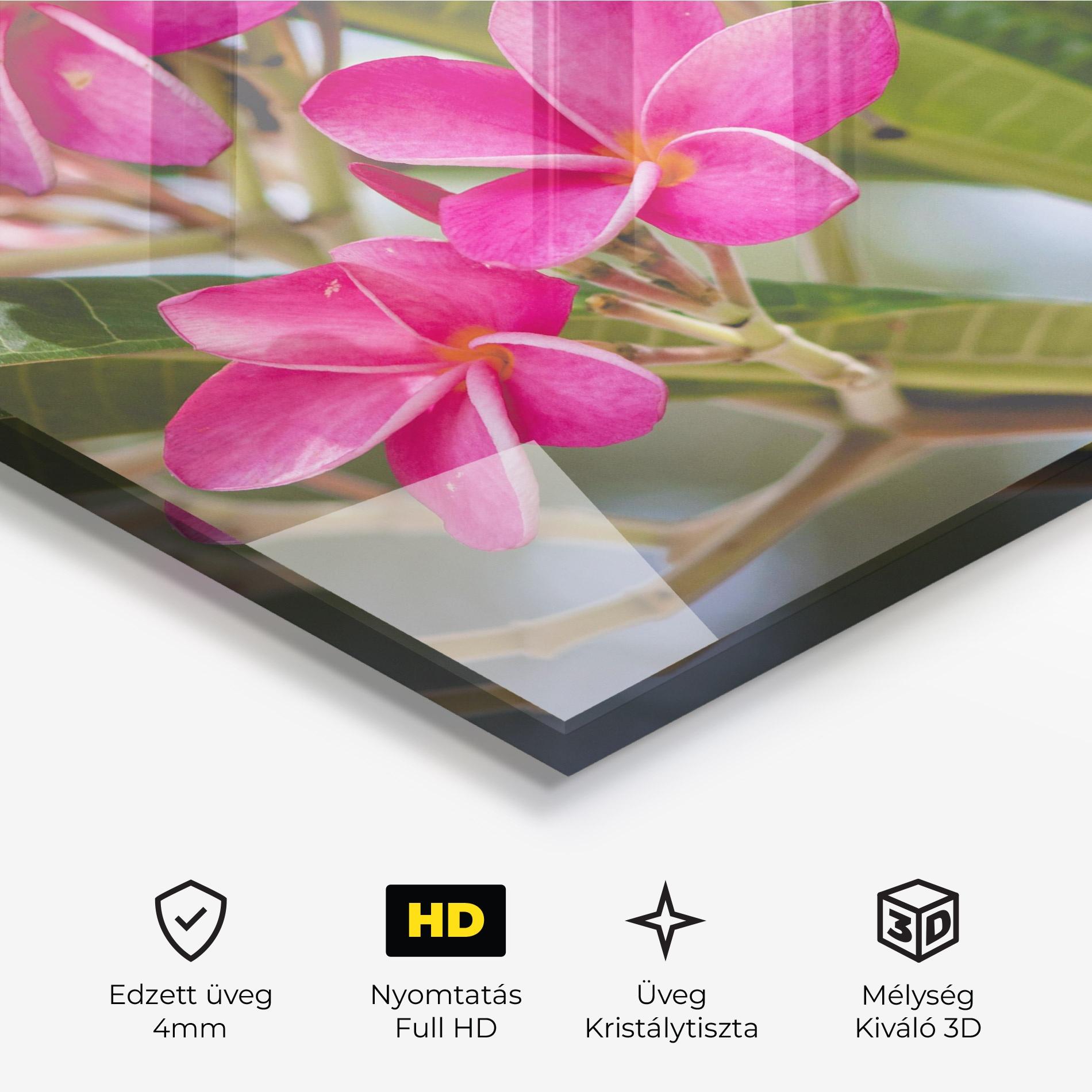 Üvegkép Pink Exotic Flowers mockup 3