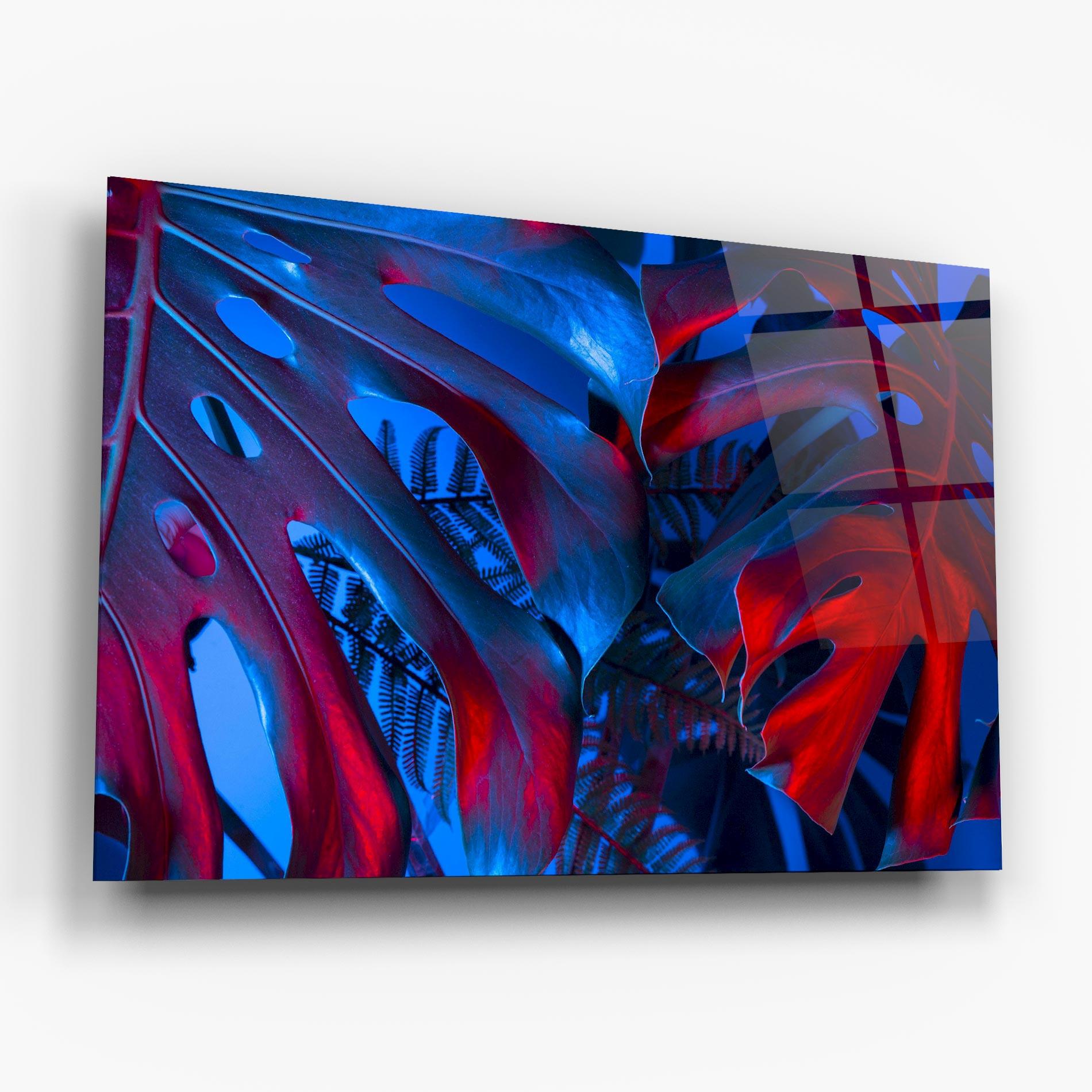 Üvegkép Exotic Blue Leaf mockup 6