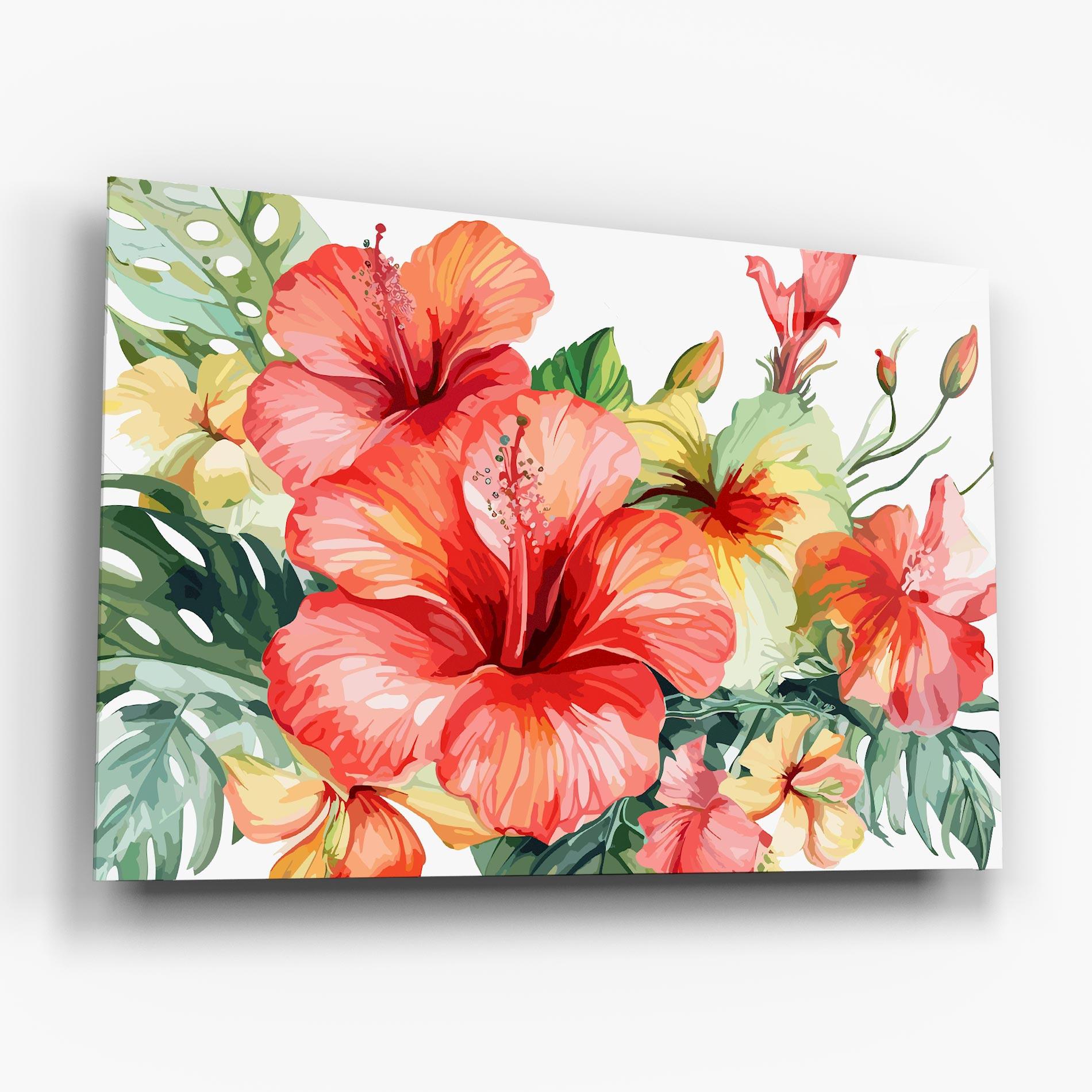 Üvegkép Exotic Red Flower mockup 6