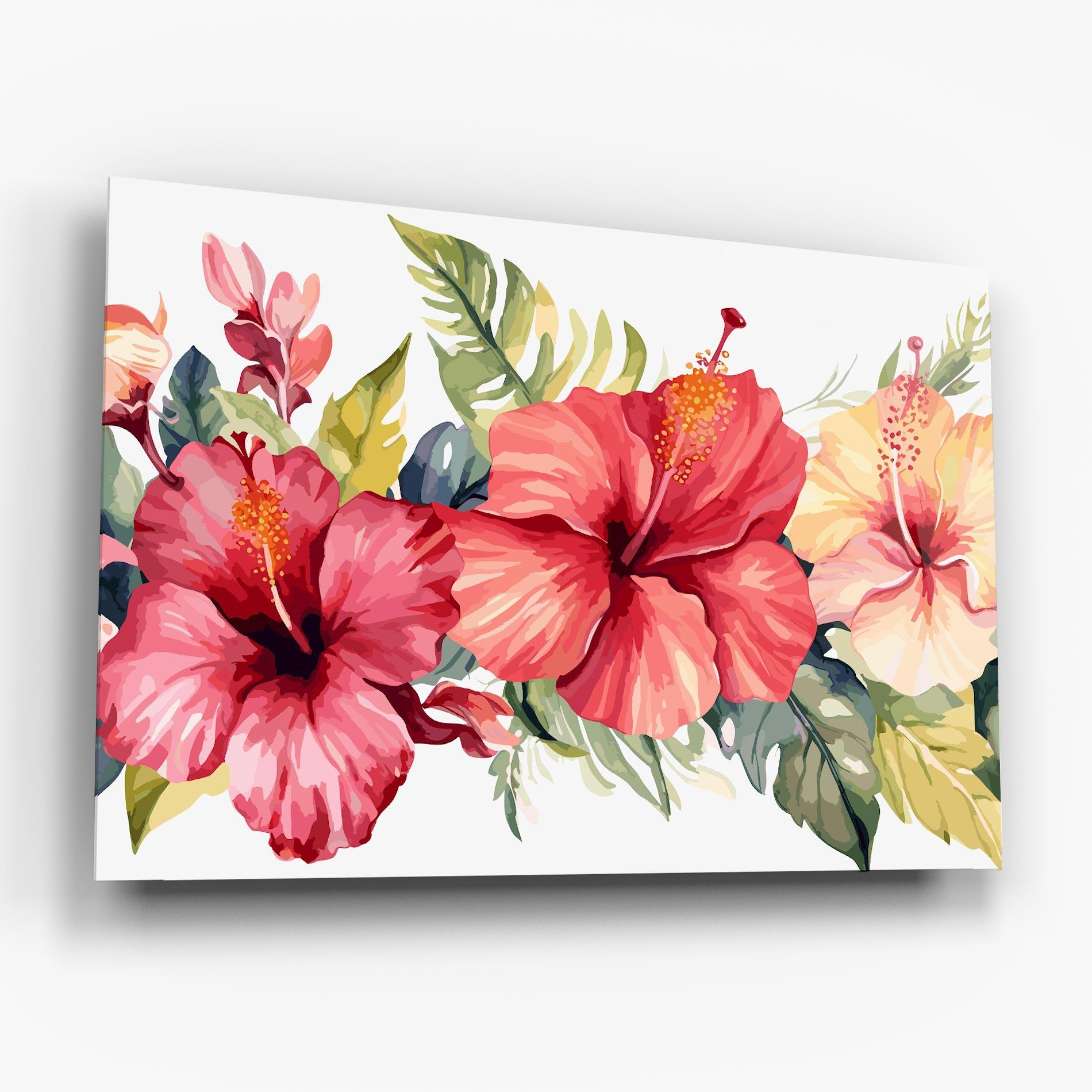 Üvegkép Flowers Exotic Art mockup 6