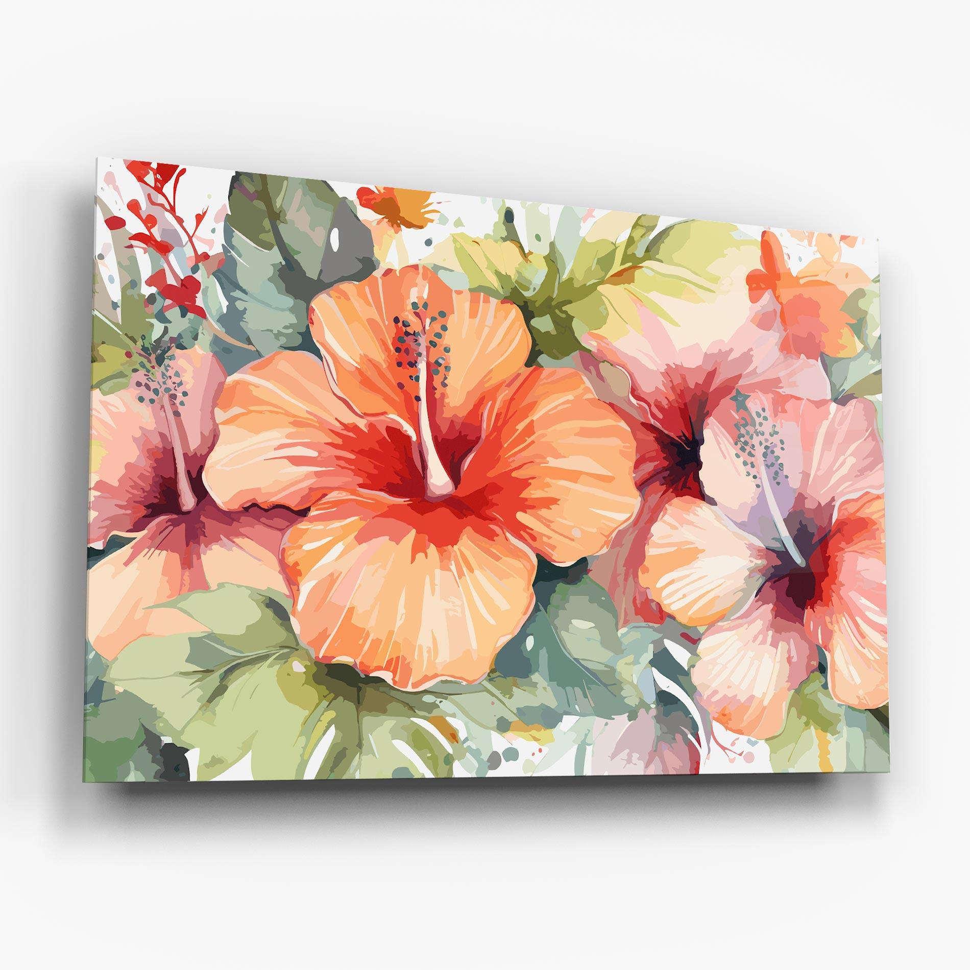 Üvegkép Pastel Exotic Flower mockup 6