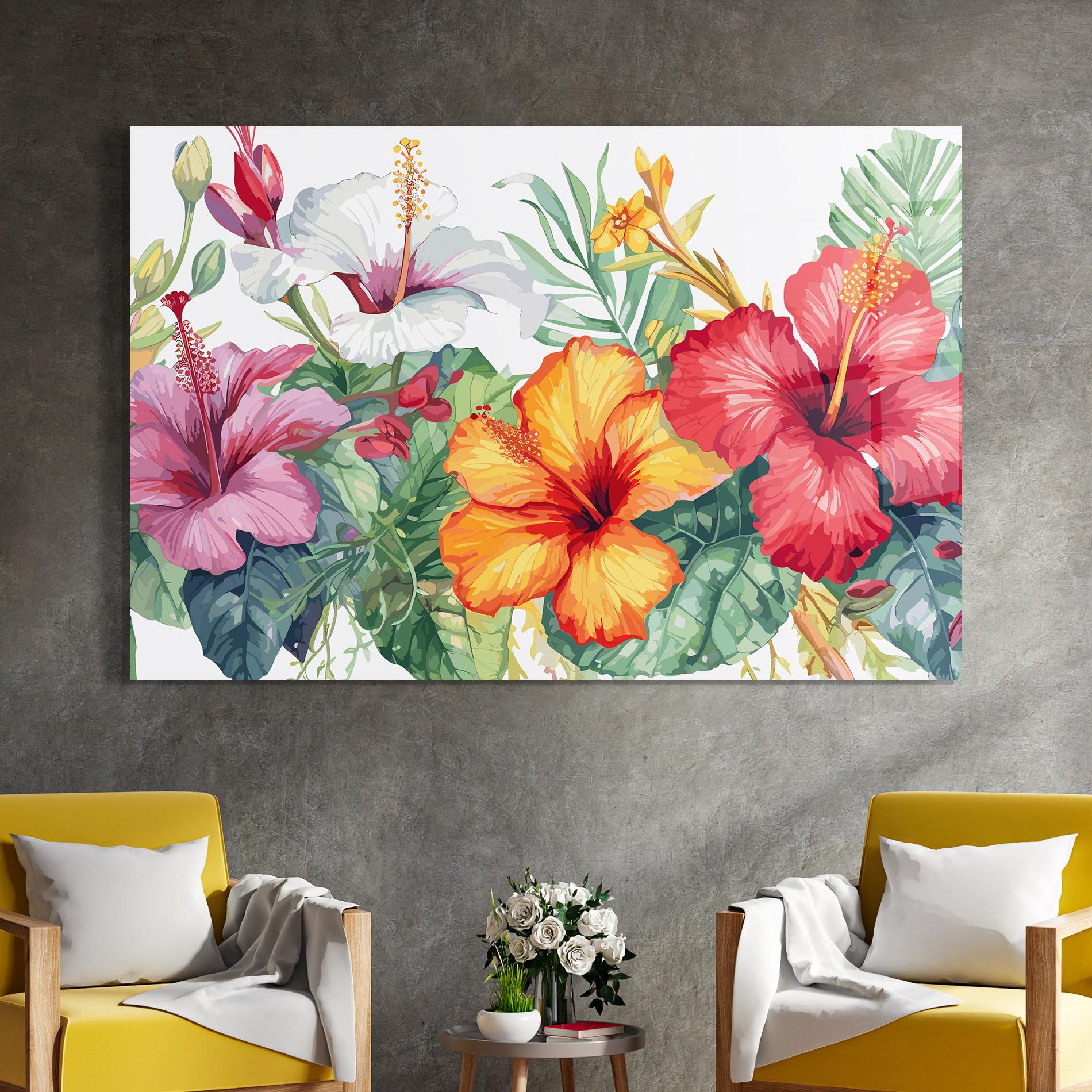 Üvegkép Exotic Flowers mockup 4