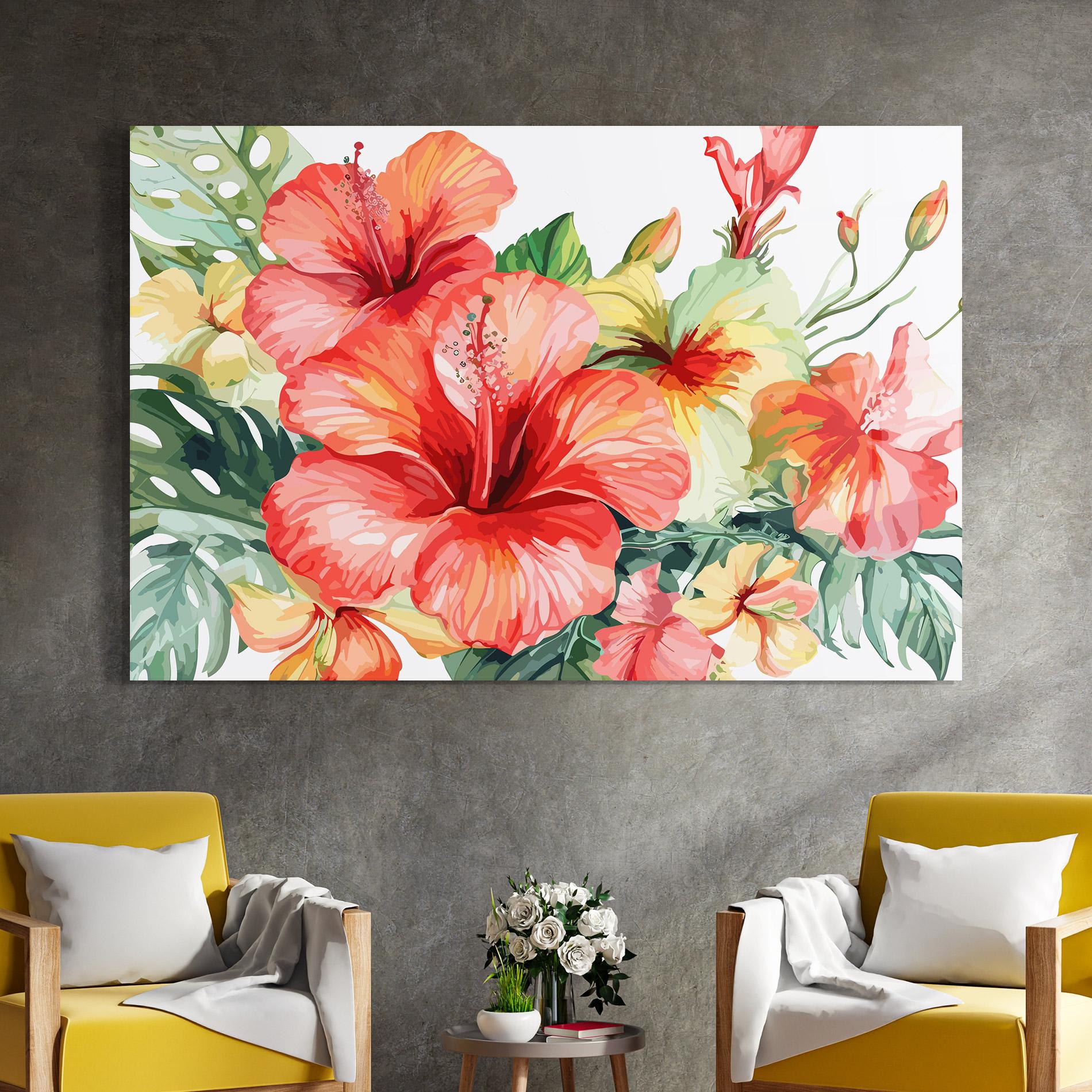 Üvegkép Exotic Red Flower mockup 4