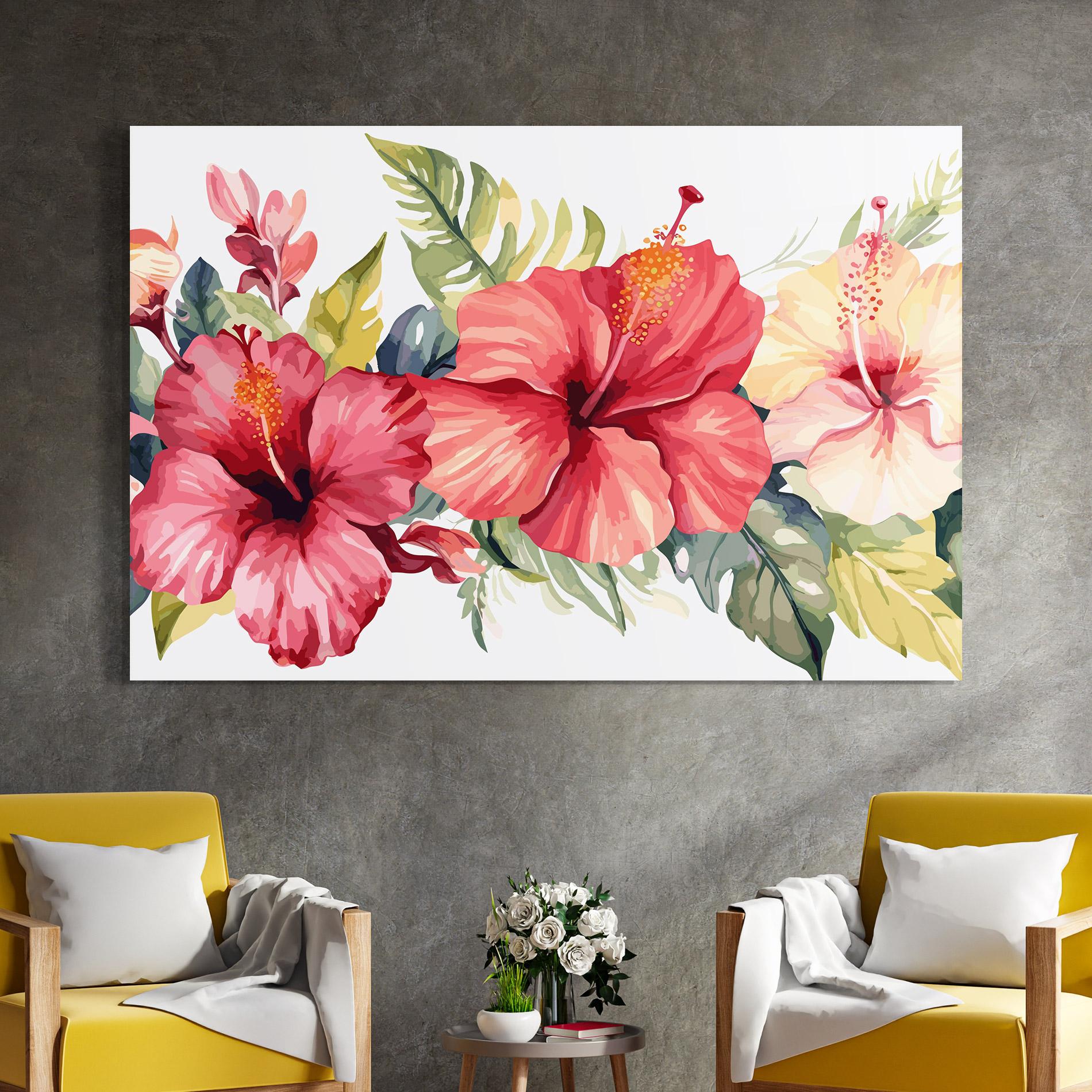 Üvegkép Flowers Exotic Art mockup 4
