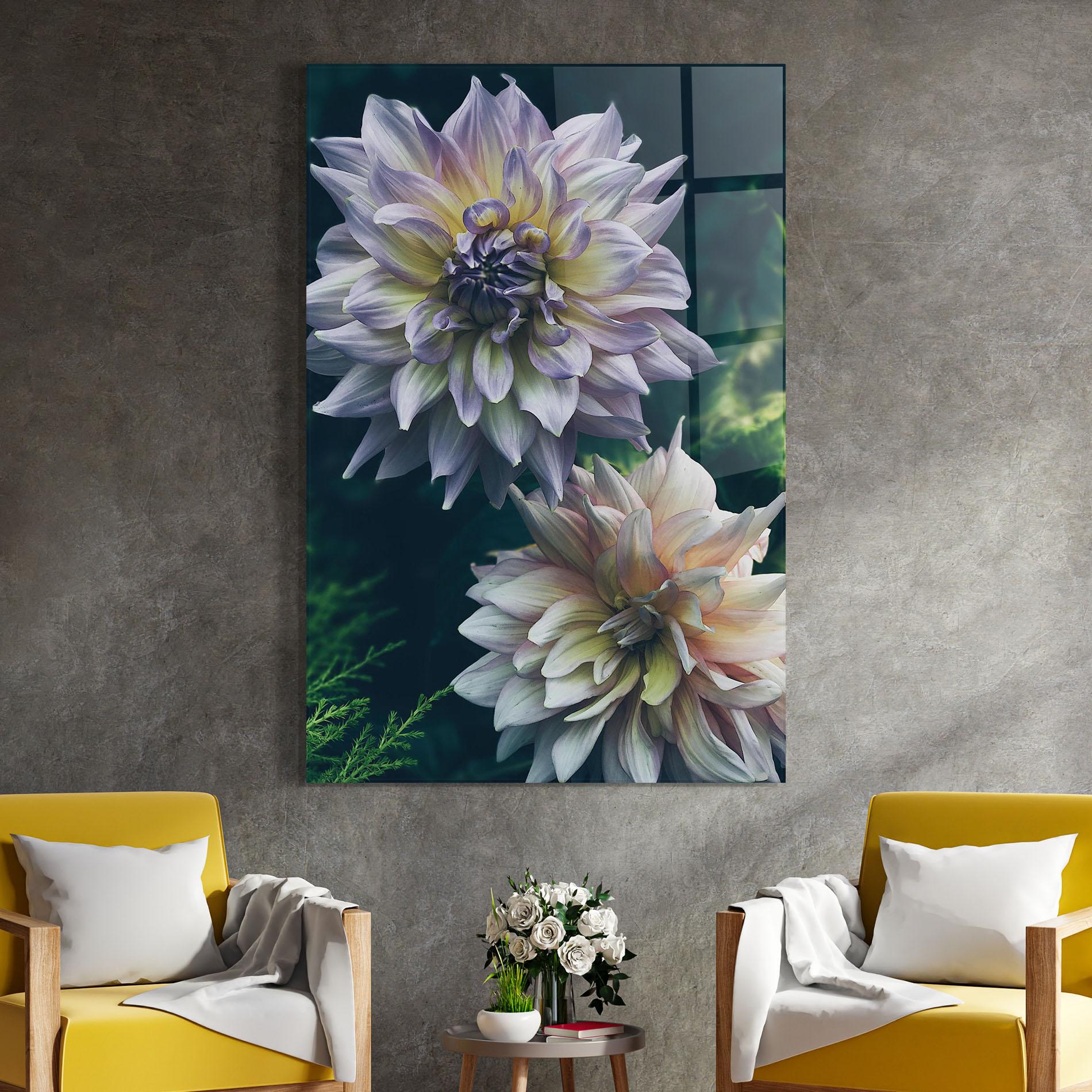Üvegkép Dahlia Flowers mockup 4