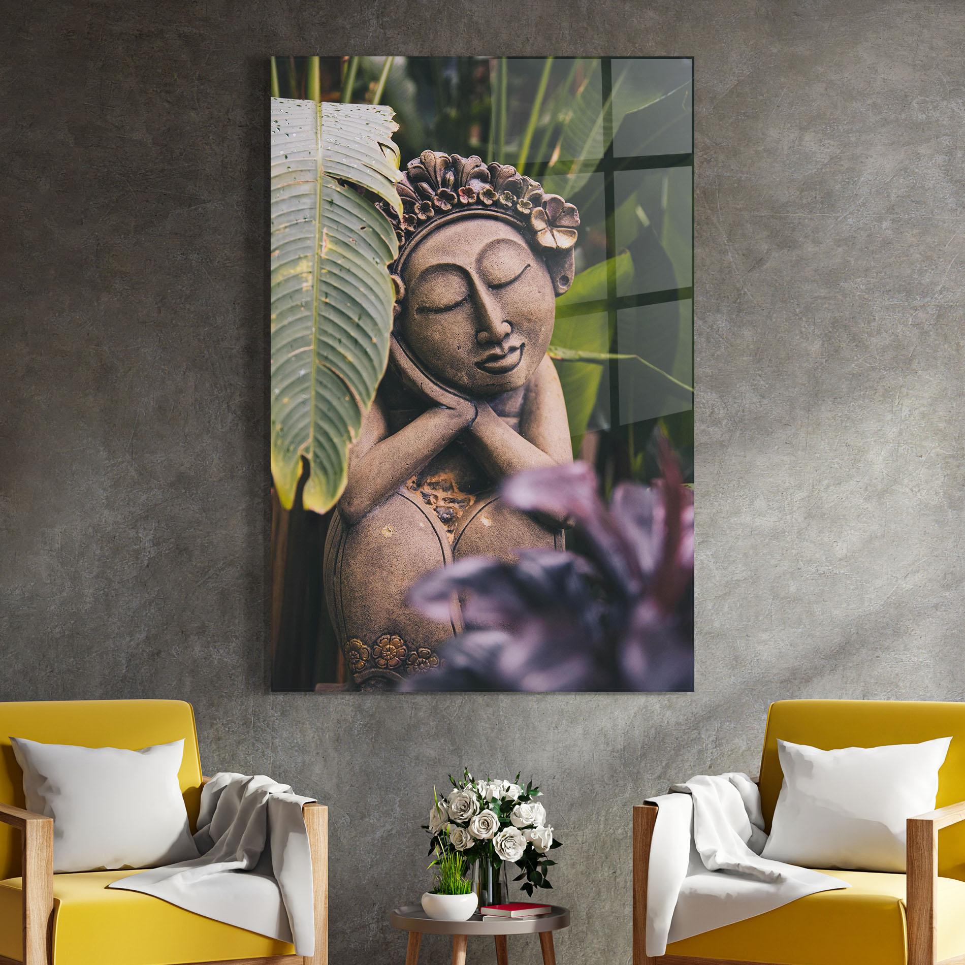 Üvegkép Exotic Statue mockup 4