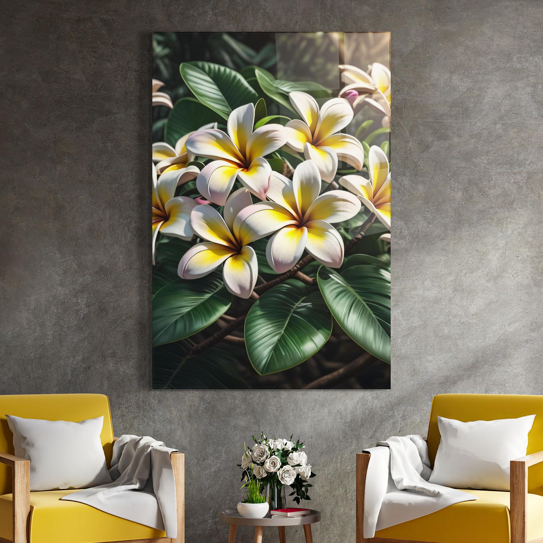 Üvegkép Exotic White Yellow mockup 4