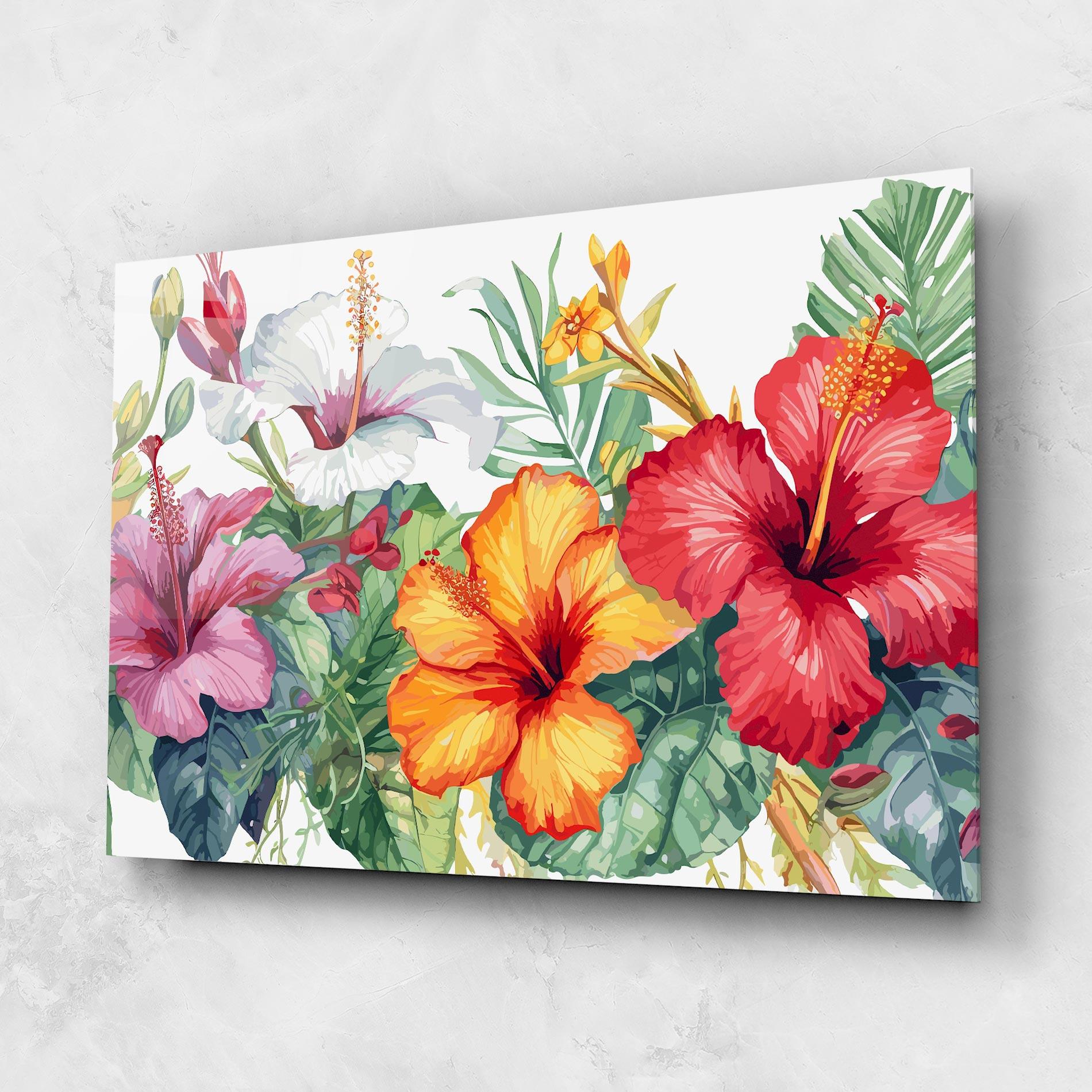 Üvegkép Exotic Flowers mockup 1