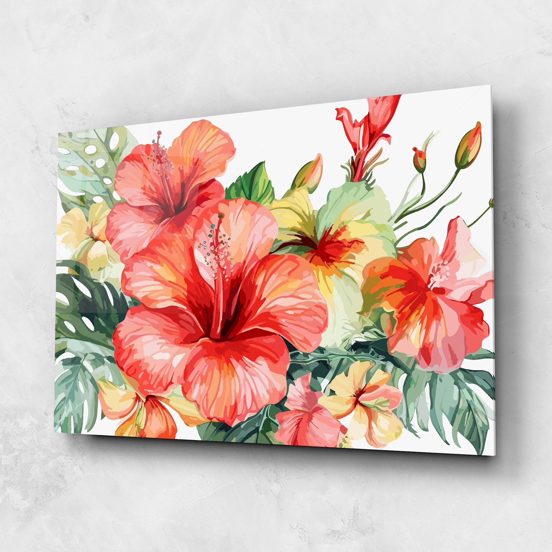 Üvegkép Exotic Red Flower mockup 1