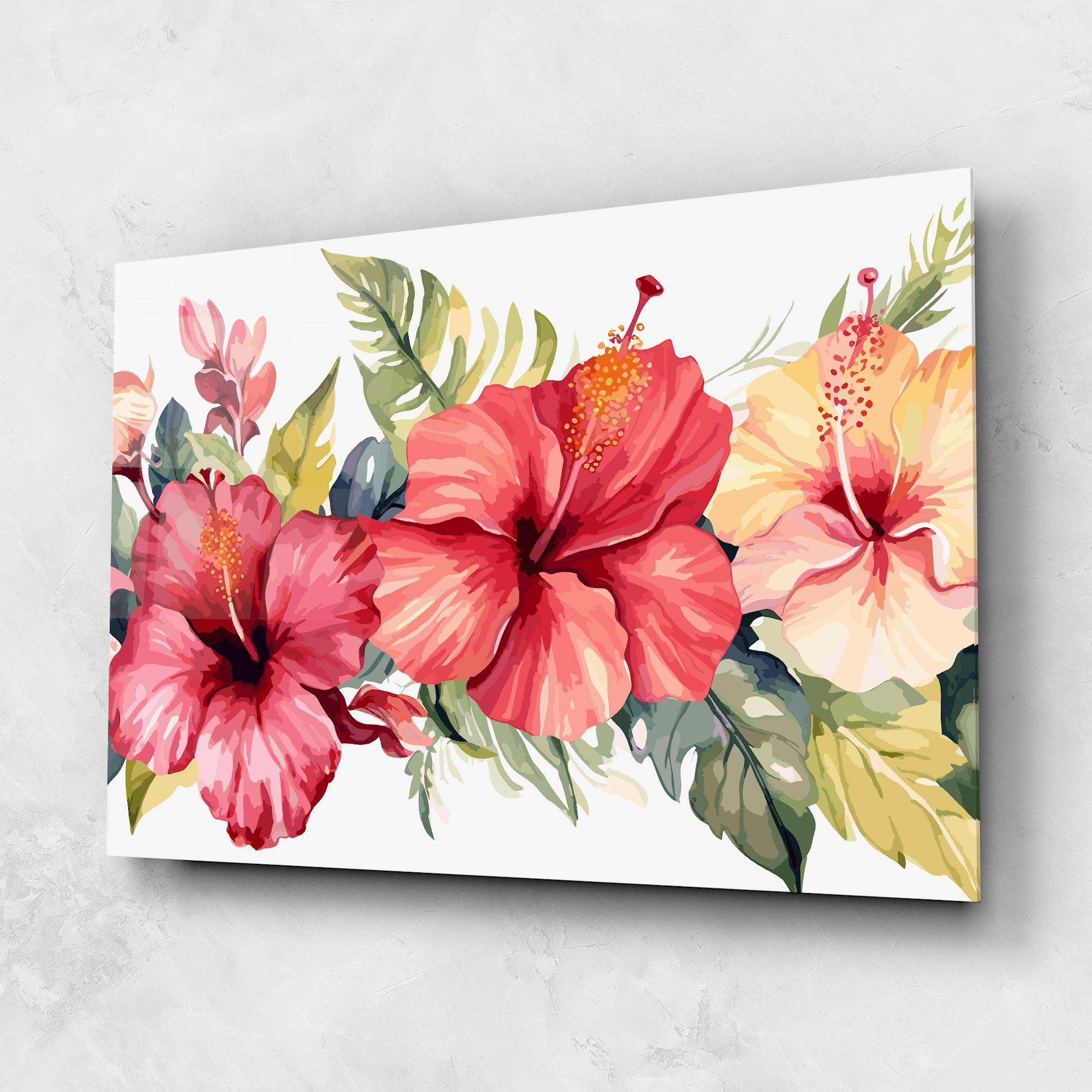 Üvegkép Flowers Exotic Art mockup 1