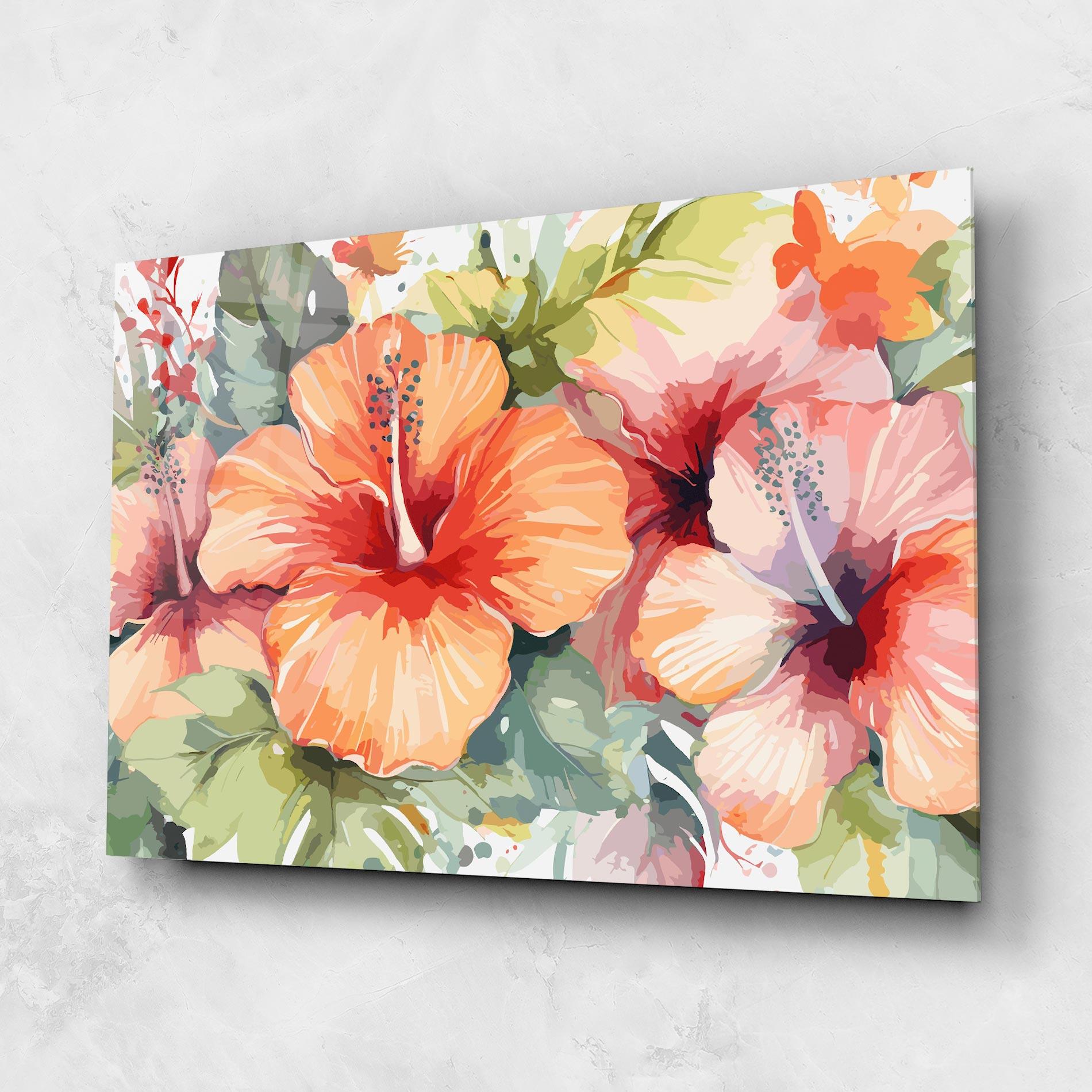 Üvegkép Pastel Exotic Flower mockup 1