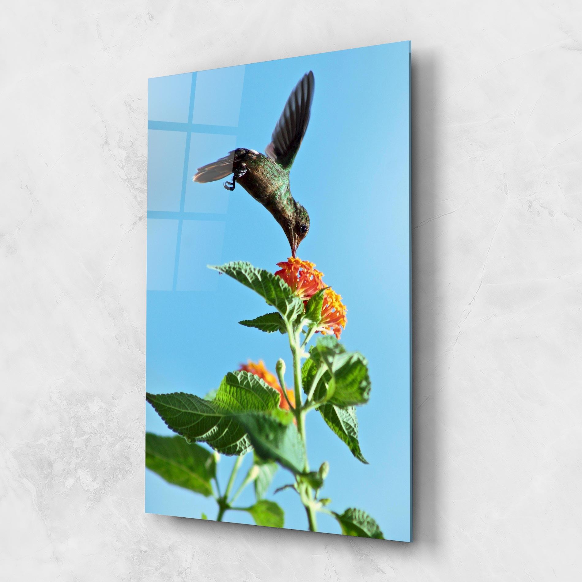 Üvegkép Bird Exotic Flower mockup 1