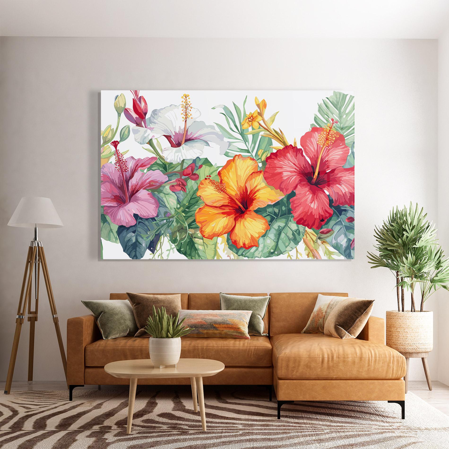 Üvegkép Exotic Flowers mockup 7