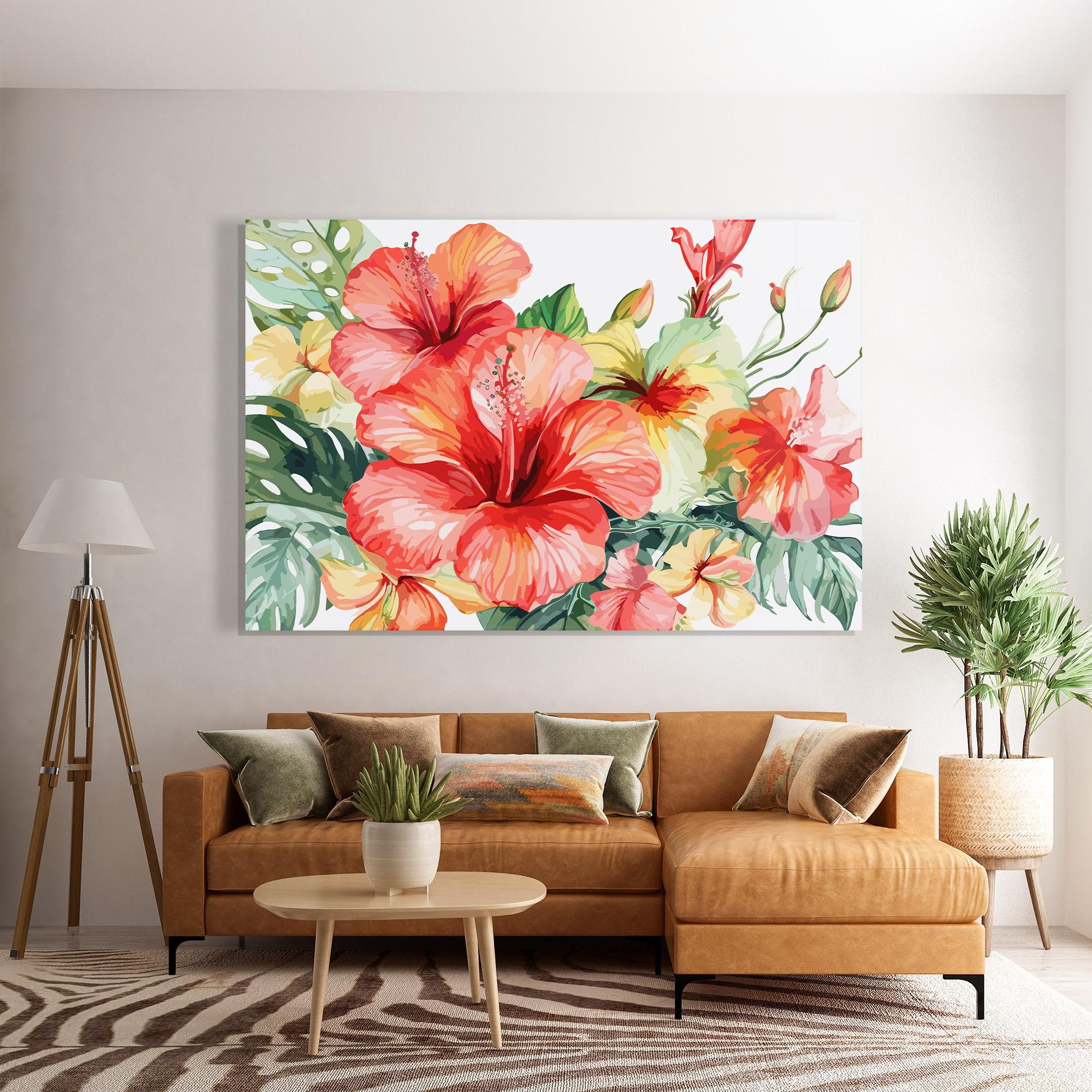 Üvegkép Exotic Red Flower mockup 7