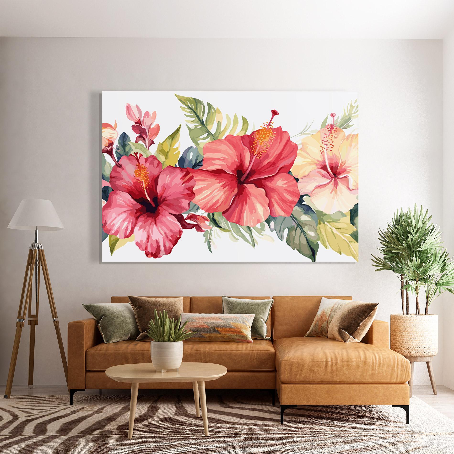 Üvegkép Flowers Exotic Art mockup 7