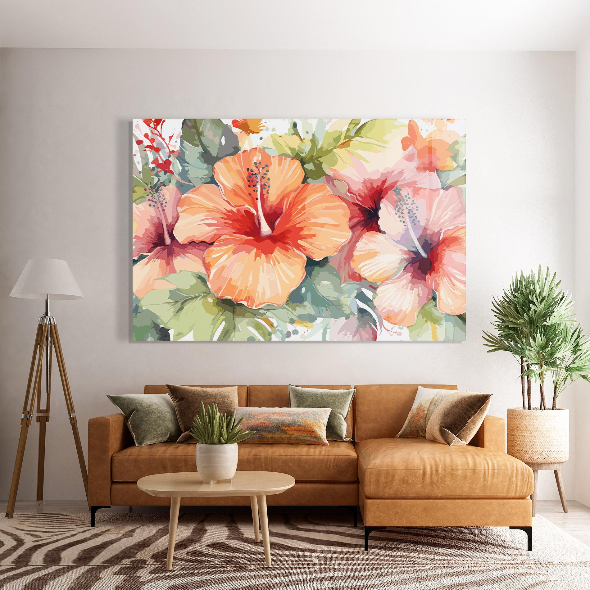 Üvegkép Pastel Exotic Flower mockup 7