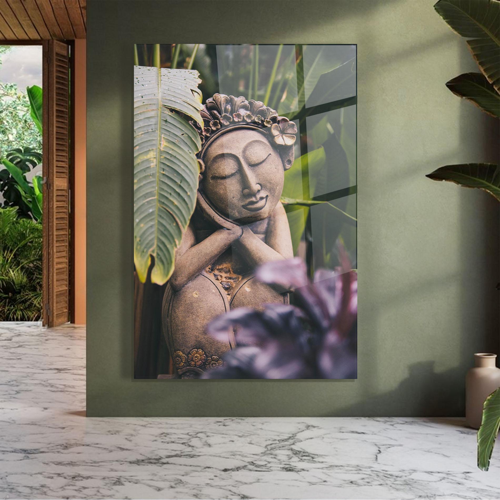 Üvegkép Exotic Statue mockup 7