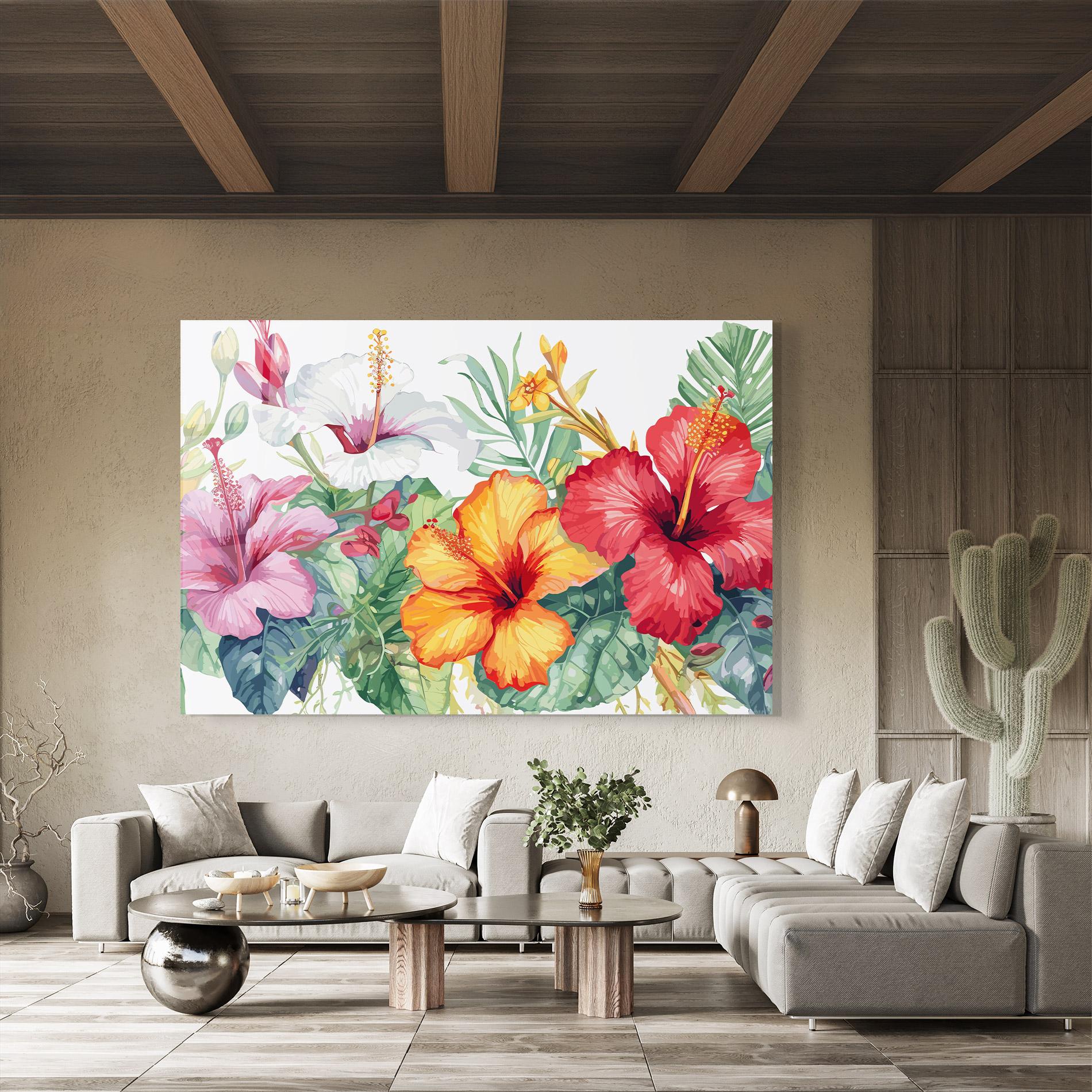 Üvegkép Exotic Flowers mockup 8