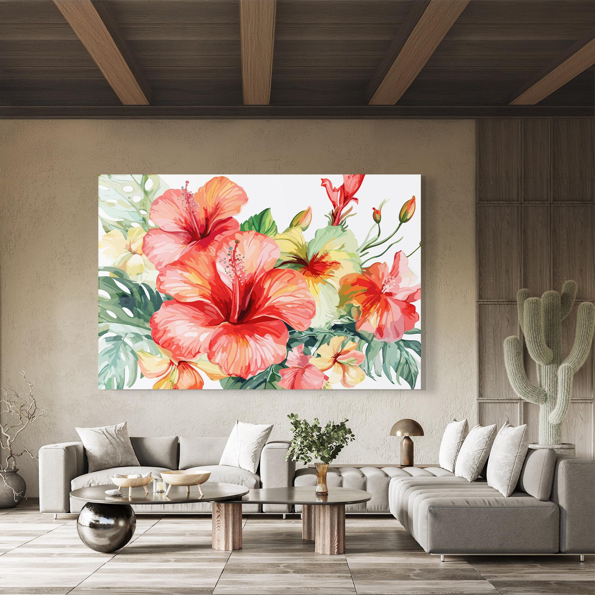 Üvegkép Exotic Red Flower mockup 8