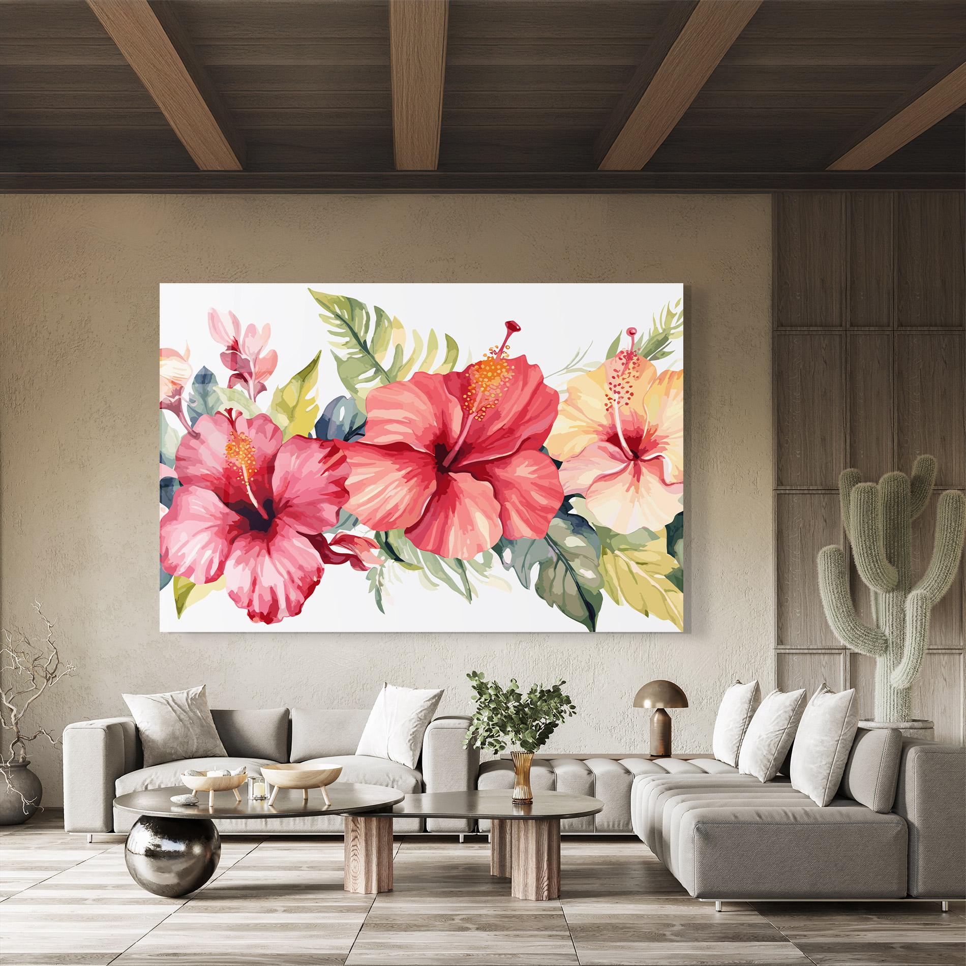 Üvegkép Flowers Exotic Art mockup 8
