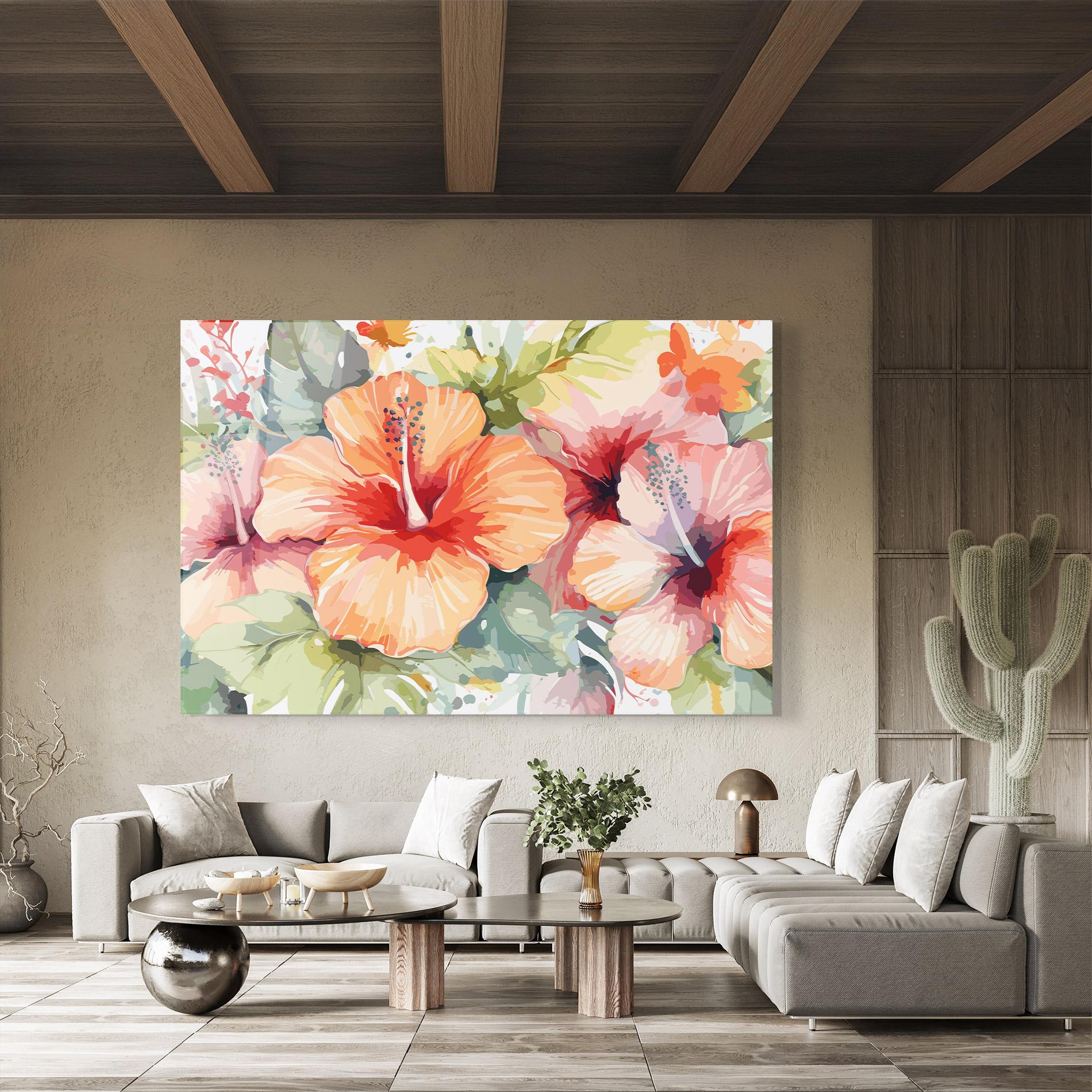 Üvegkép Pastel Exotic Flower mockup 8