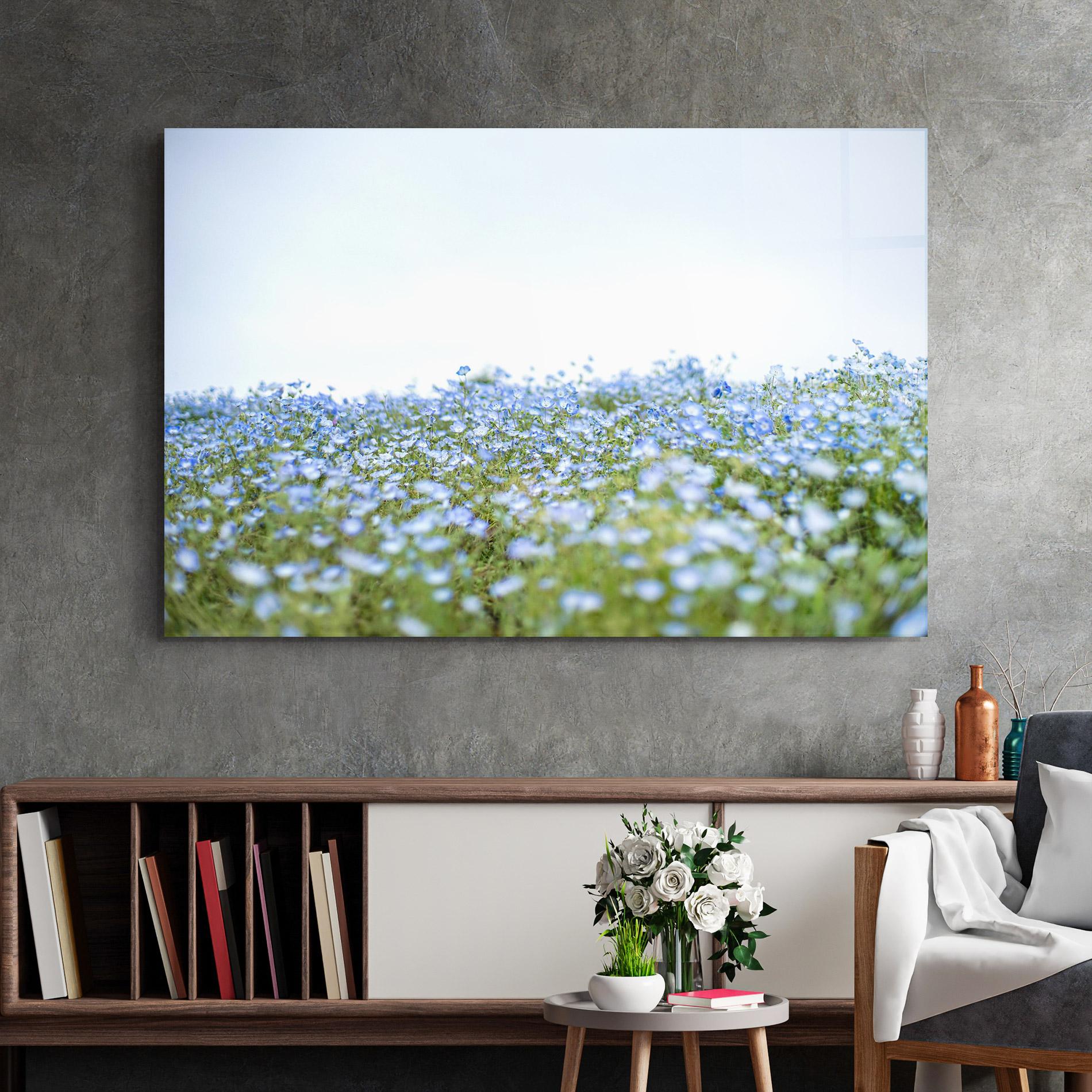 Üvegkép Blue Wild Flowers mockup 2