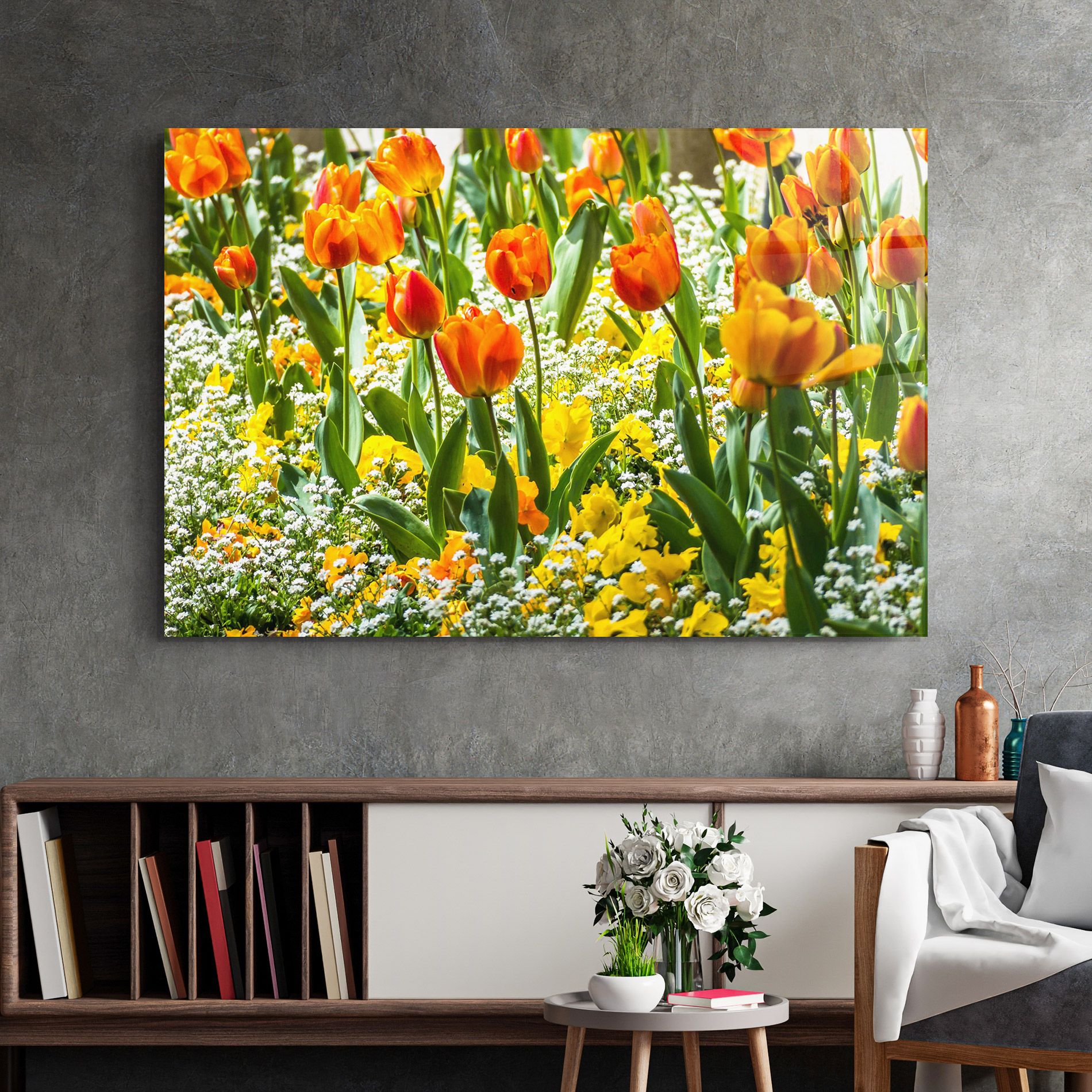 Colorful Tulips Garden mockup 2