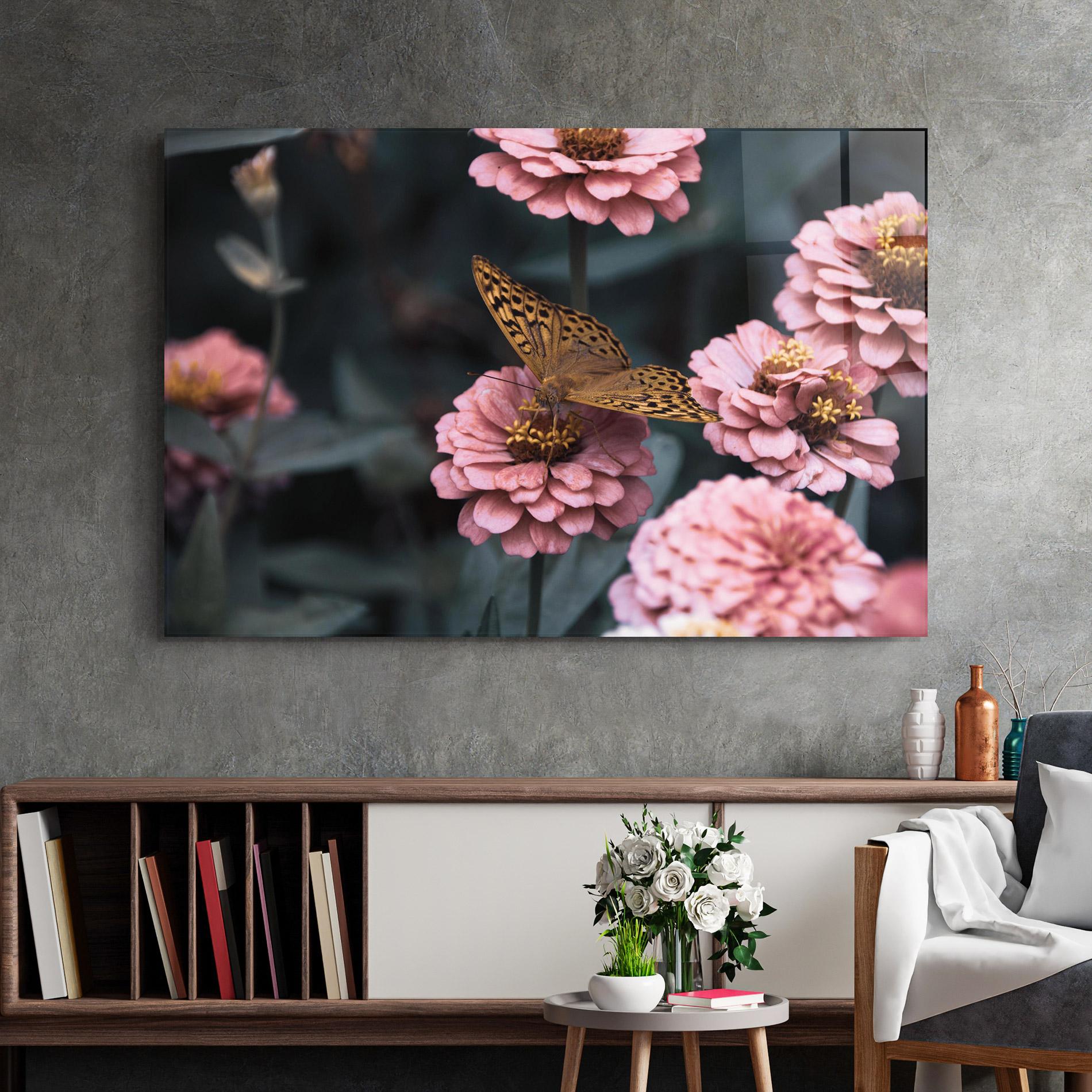 Üvegkép Flower Butterfly mockup 2