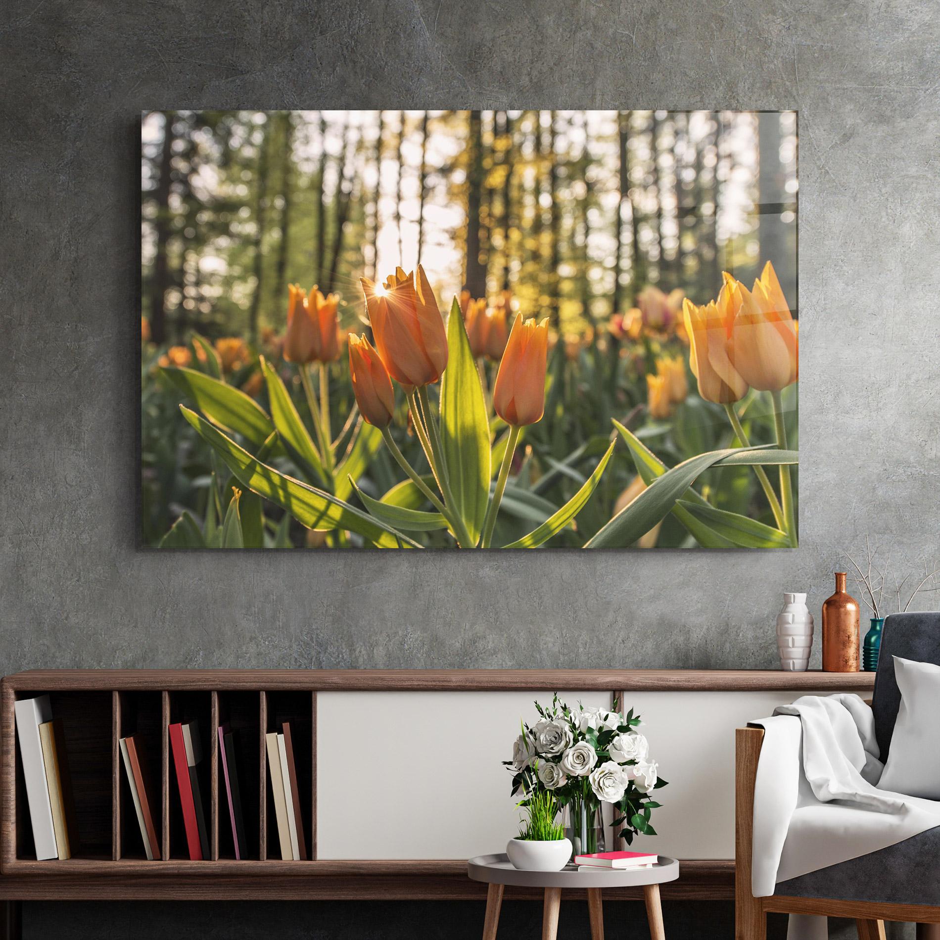Üvegkép Forest Tulips mockup 2