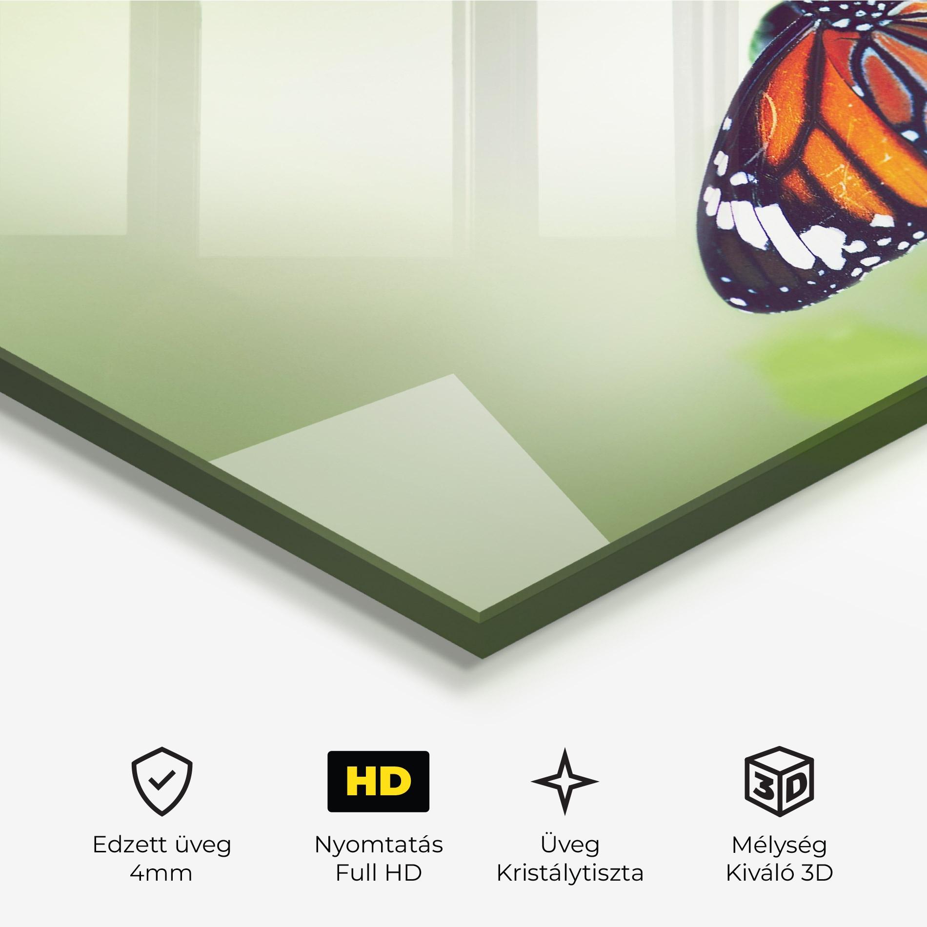 Üvegkép Butterfly Wild Plant mockup 3