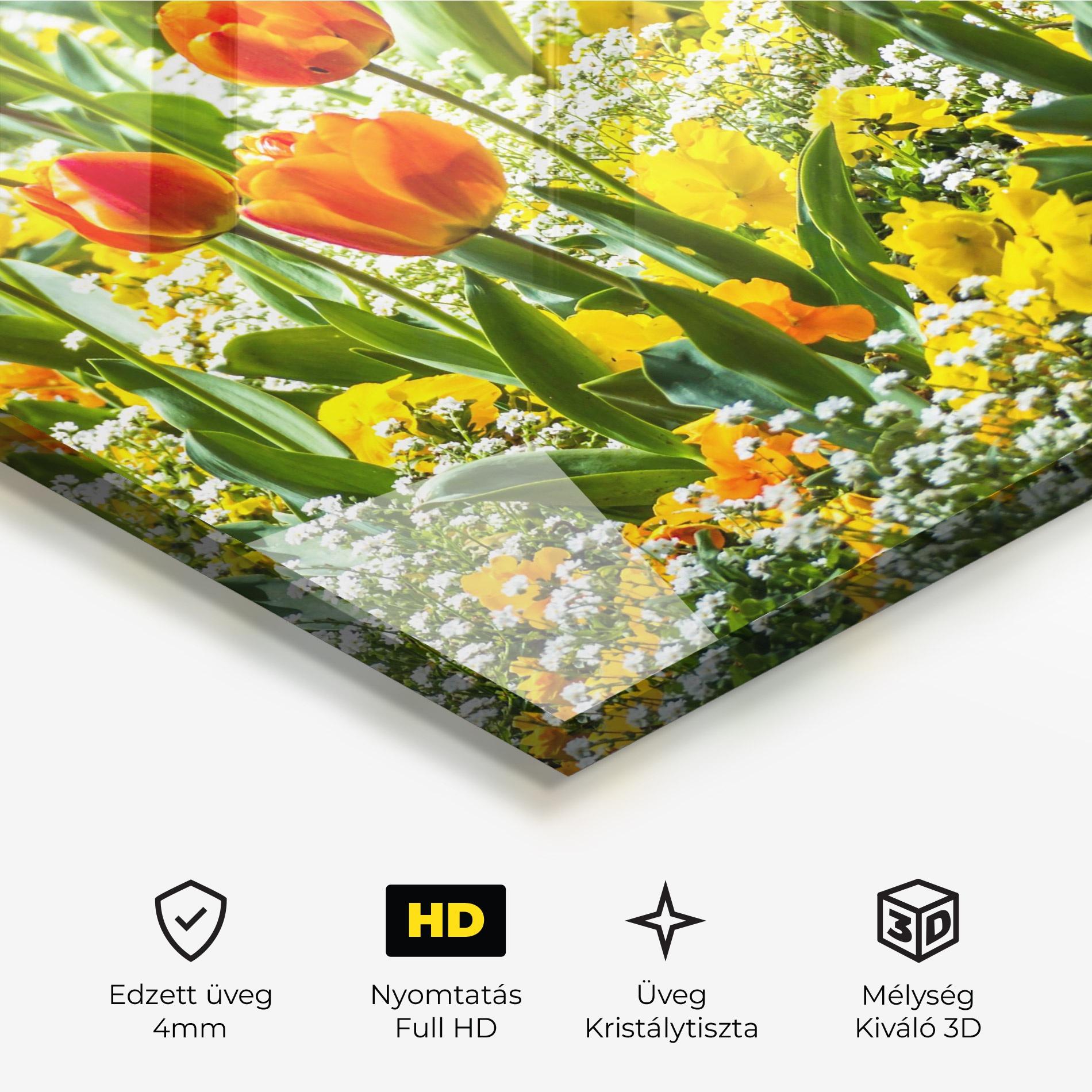 Üvegkép Colorful Tulips Garden mockup 3