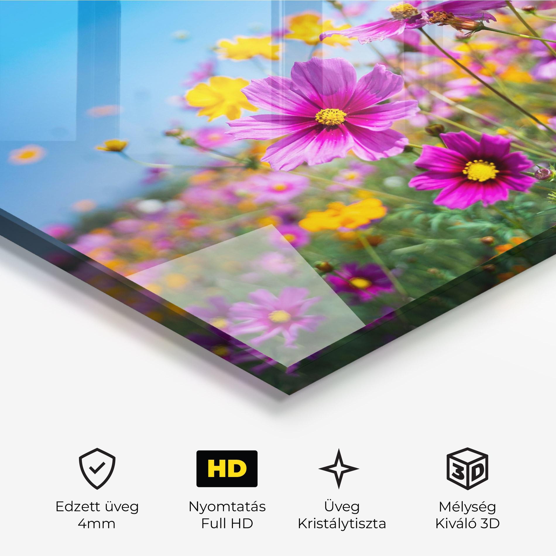 Üvegkép Cosmos Flowers Grassland mockup 3