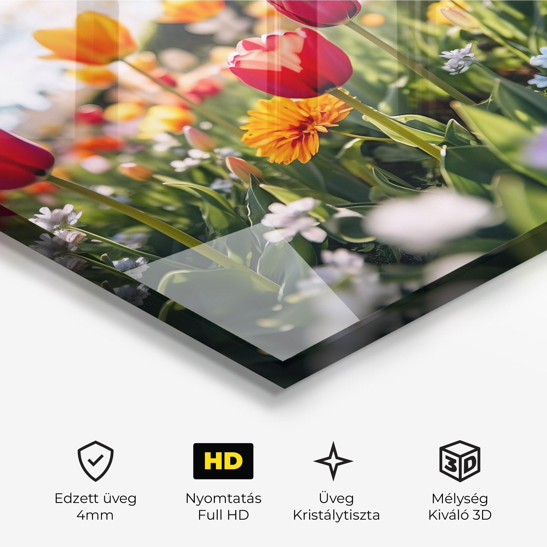 Üvegkép Garden Tulips Mix mockup 3