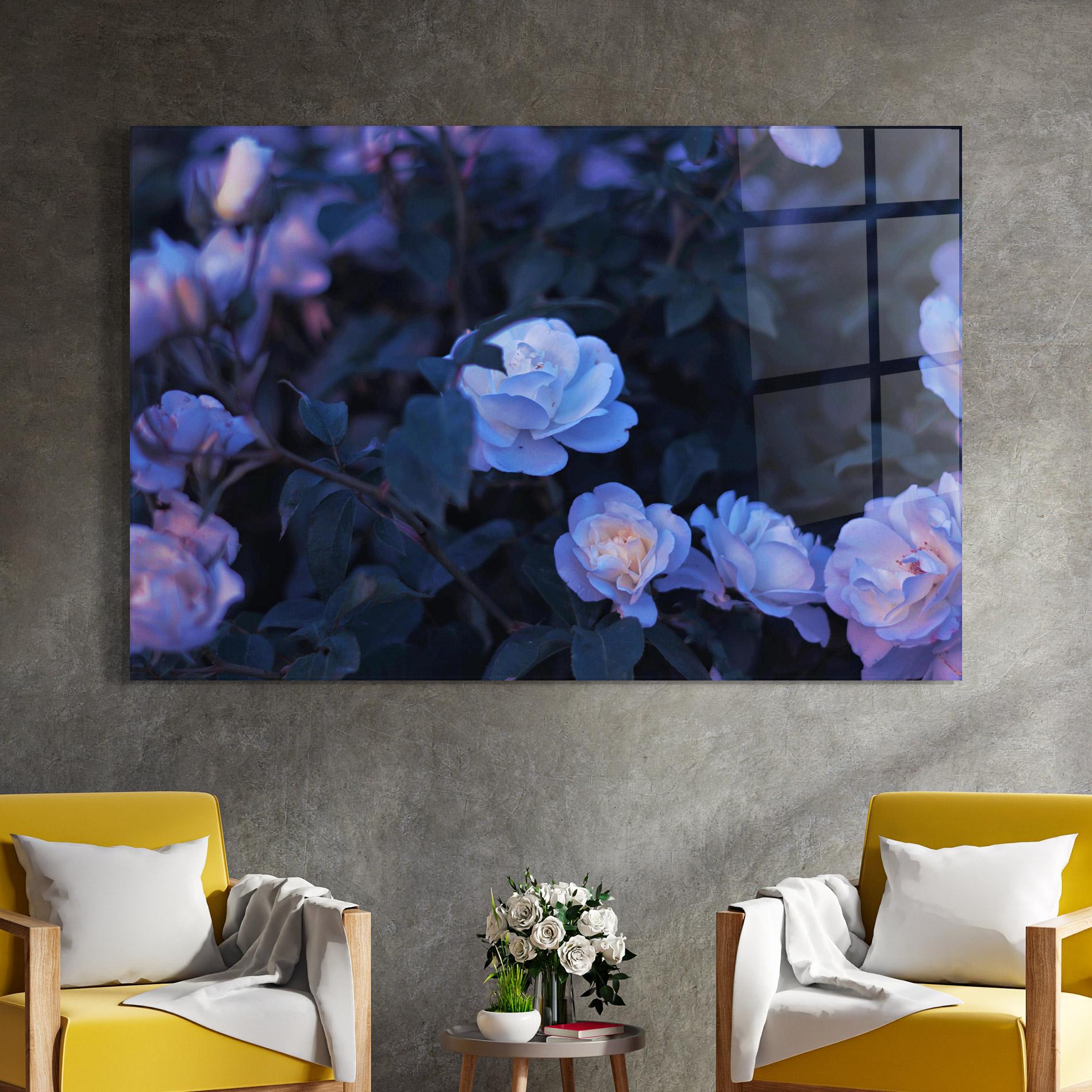 Üvegkép Blue Light Rose mockup 4