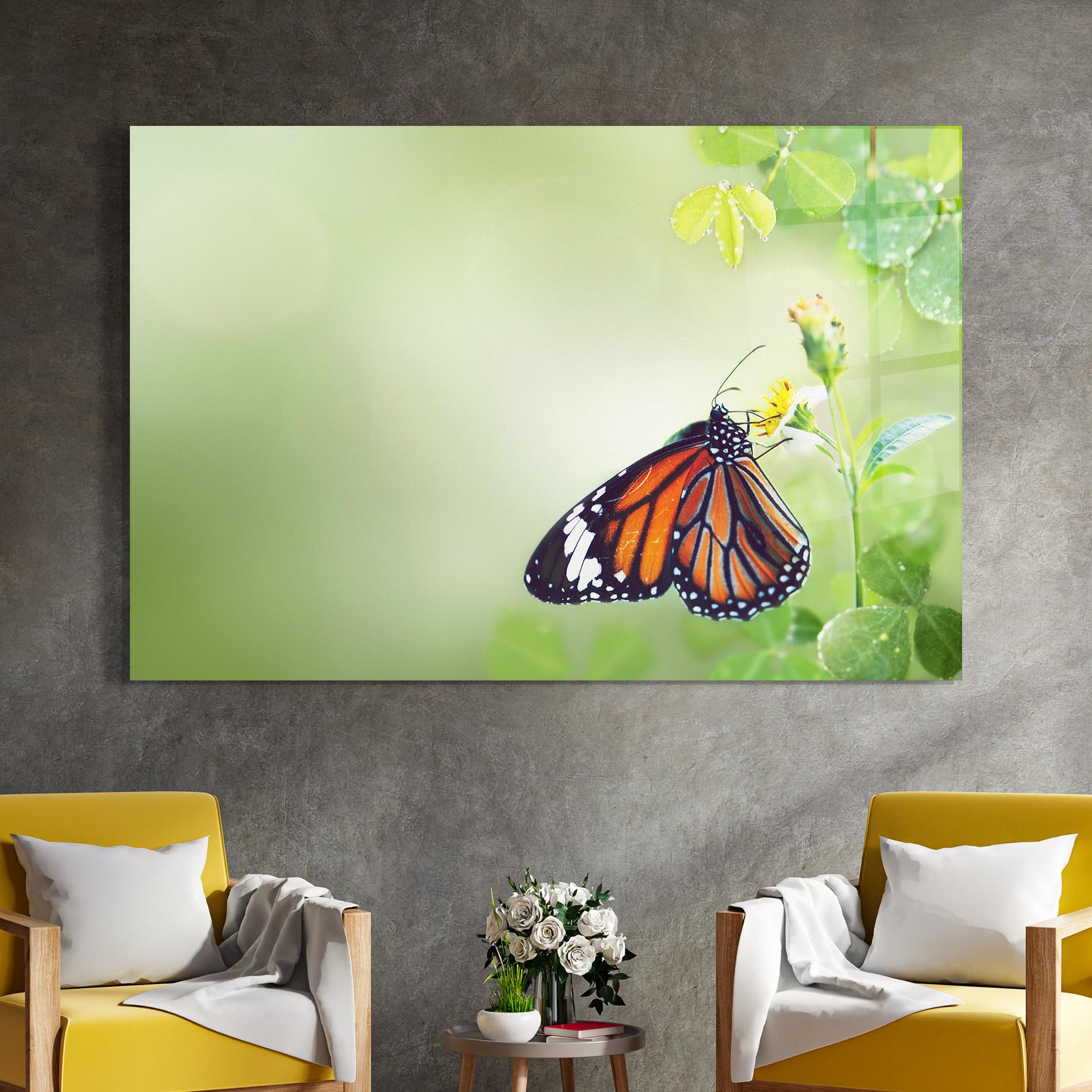 Üvegkép Butterfly Wild Plant mockup 4