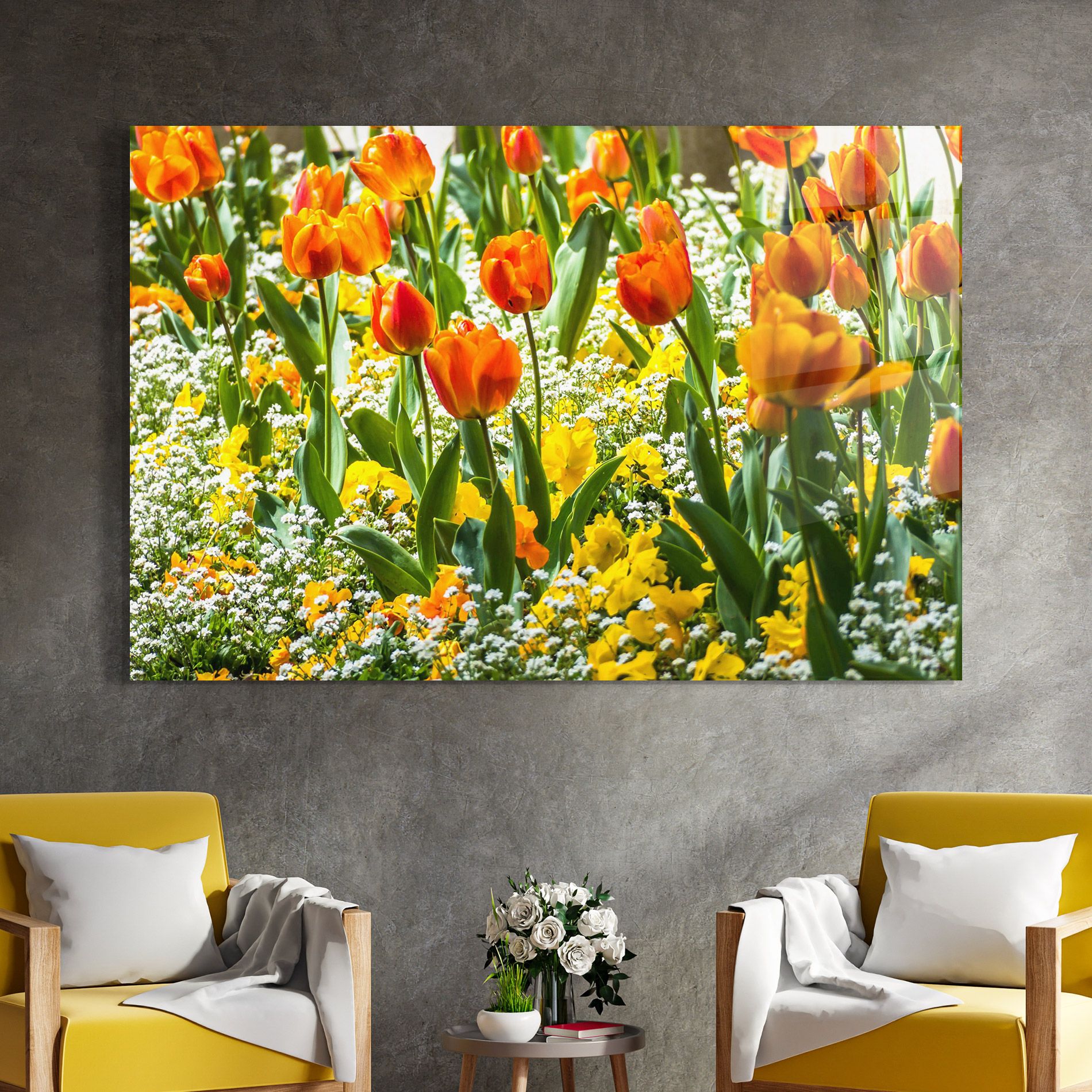 Colorful Tulips Garden mockup 4