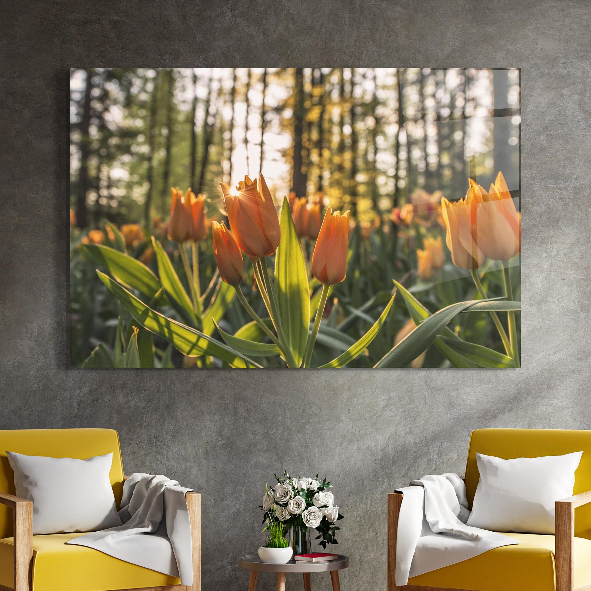 Üvegkép Forest Tulips mockup 4