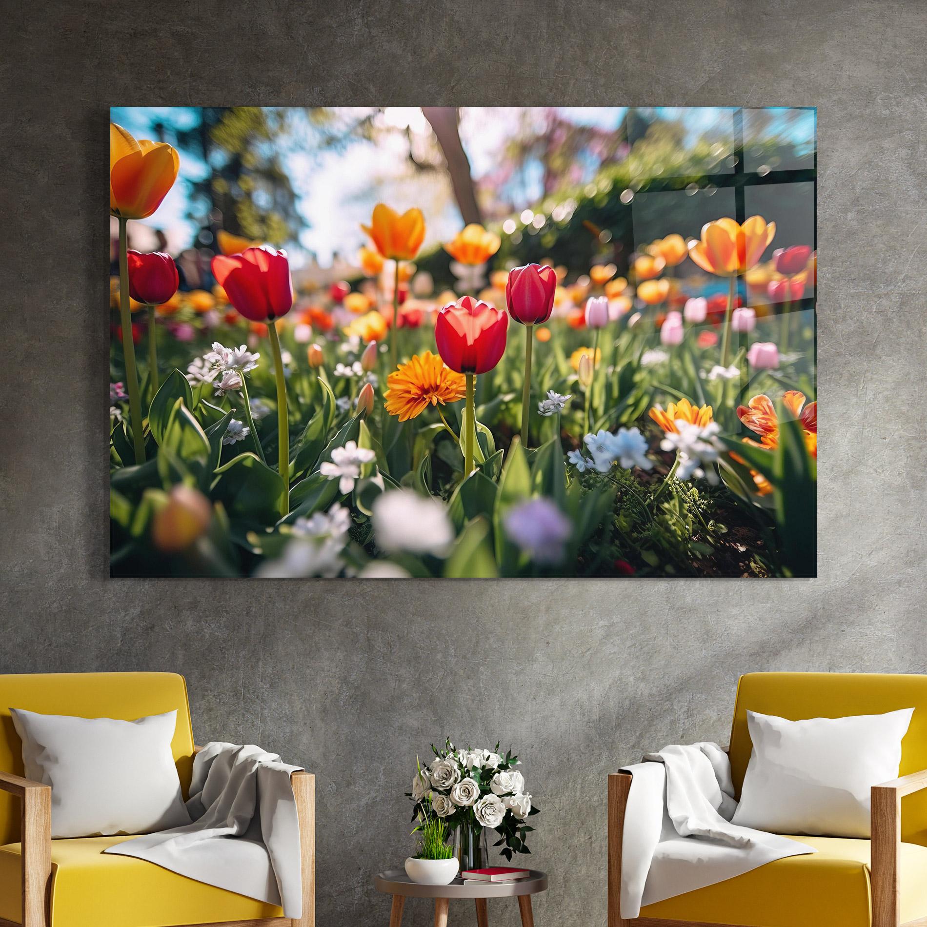 Üvegkép Garden Tulips Mix mockup 4