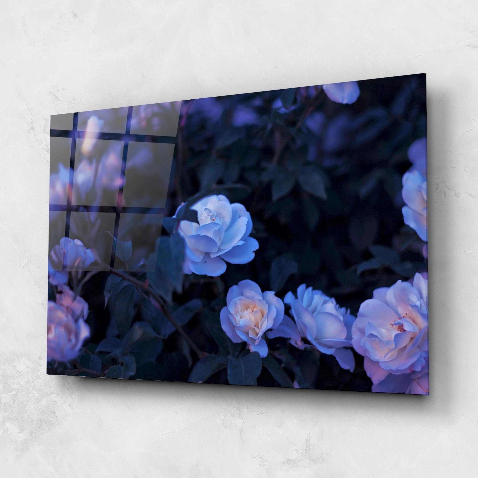 Üvegkép Blue Light Rose mockup 1