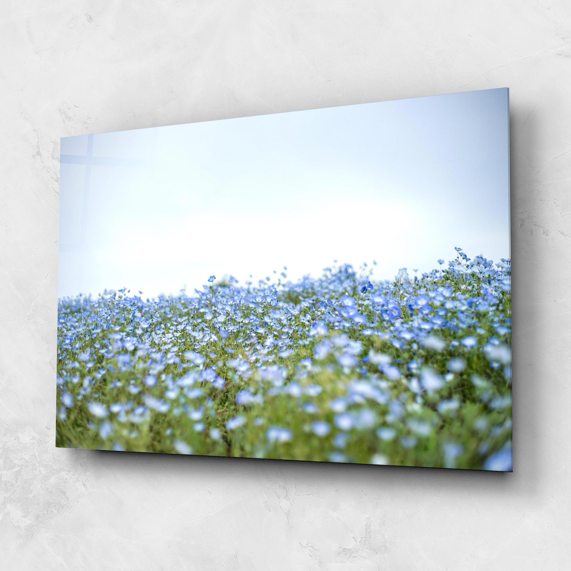 Üvegkép Blue Wild Flowers mockup 1