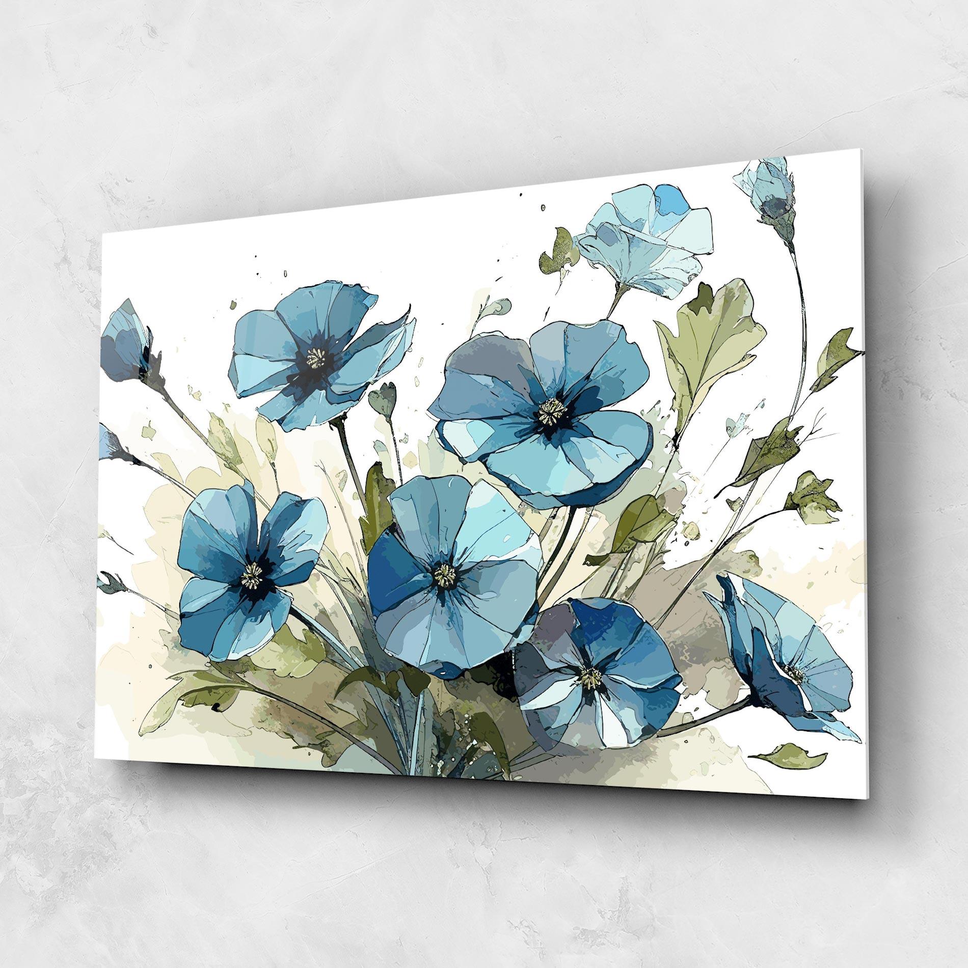 Üvegkép Blue Wild Plant mockup 1