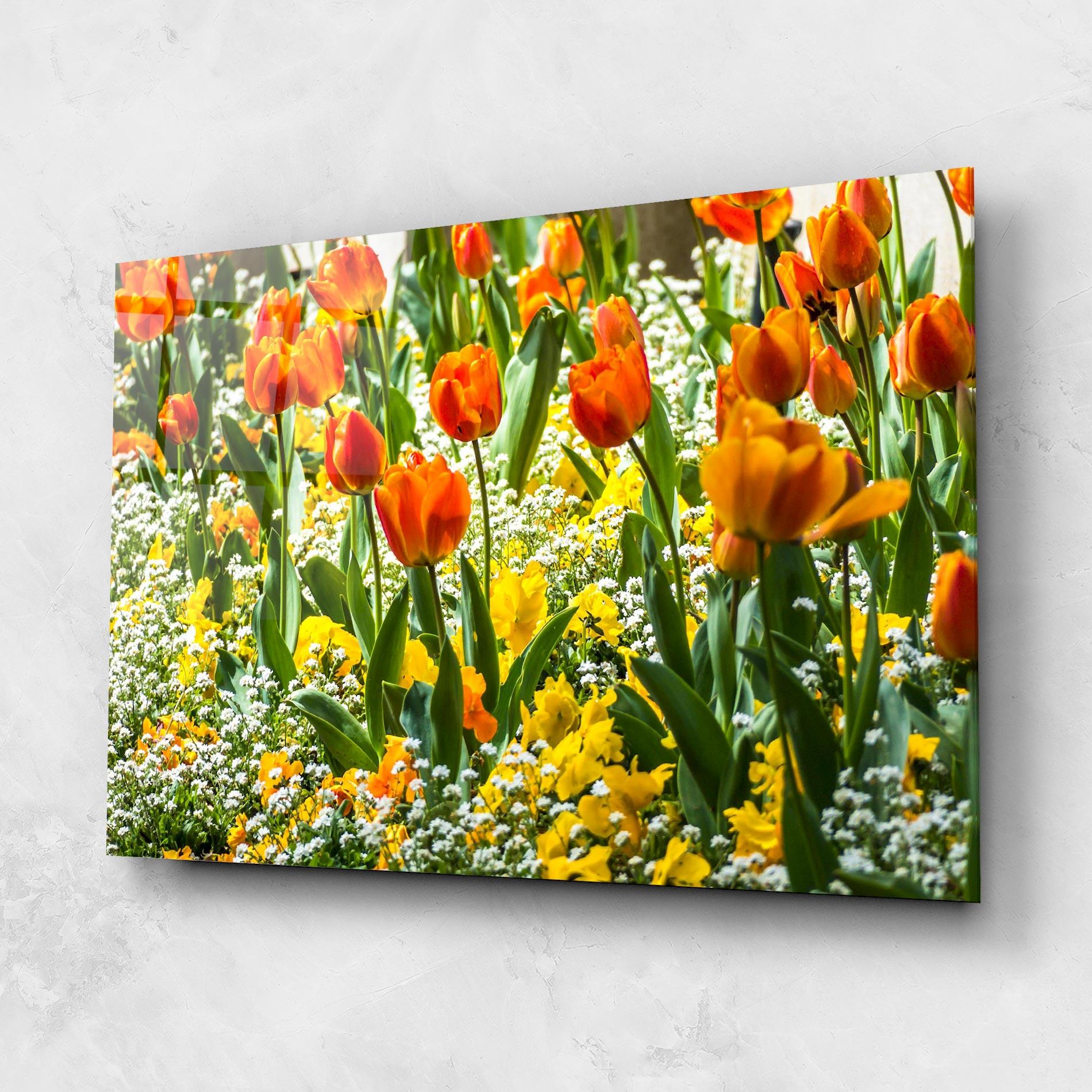 Üvegkép Colorful Tulips Garden mockup 1